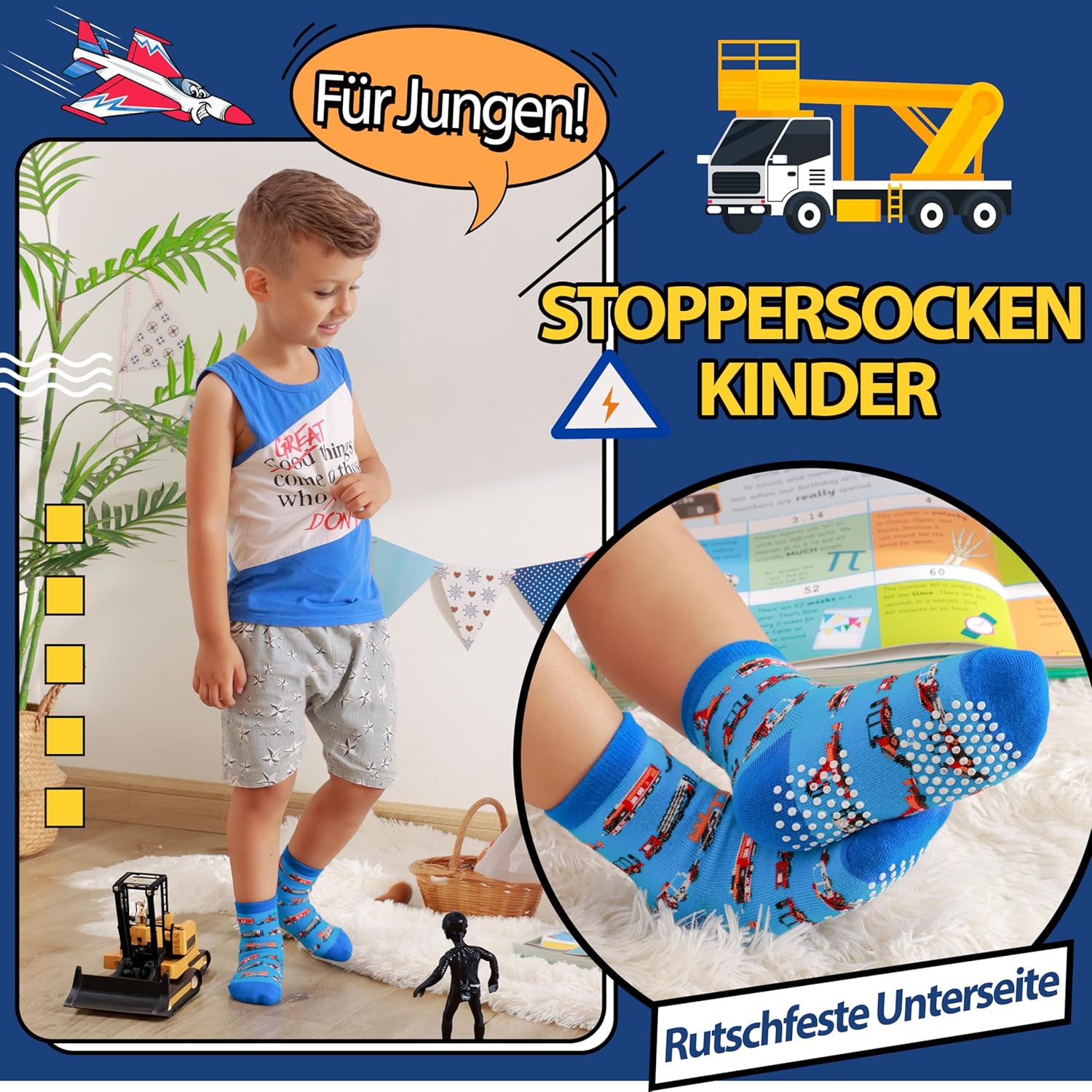 Thumbnail 4 de Welwoos 12 Paare Stoppersocken Kinder