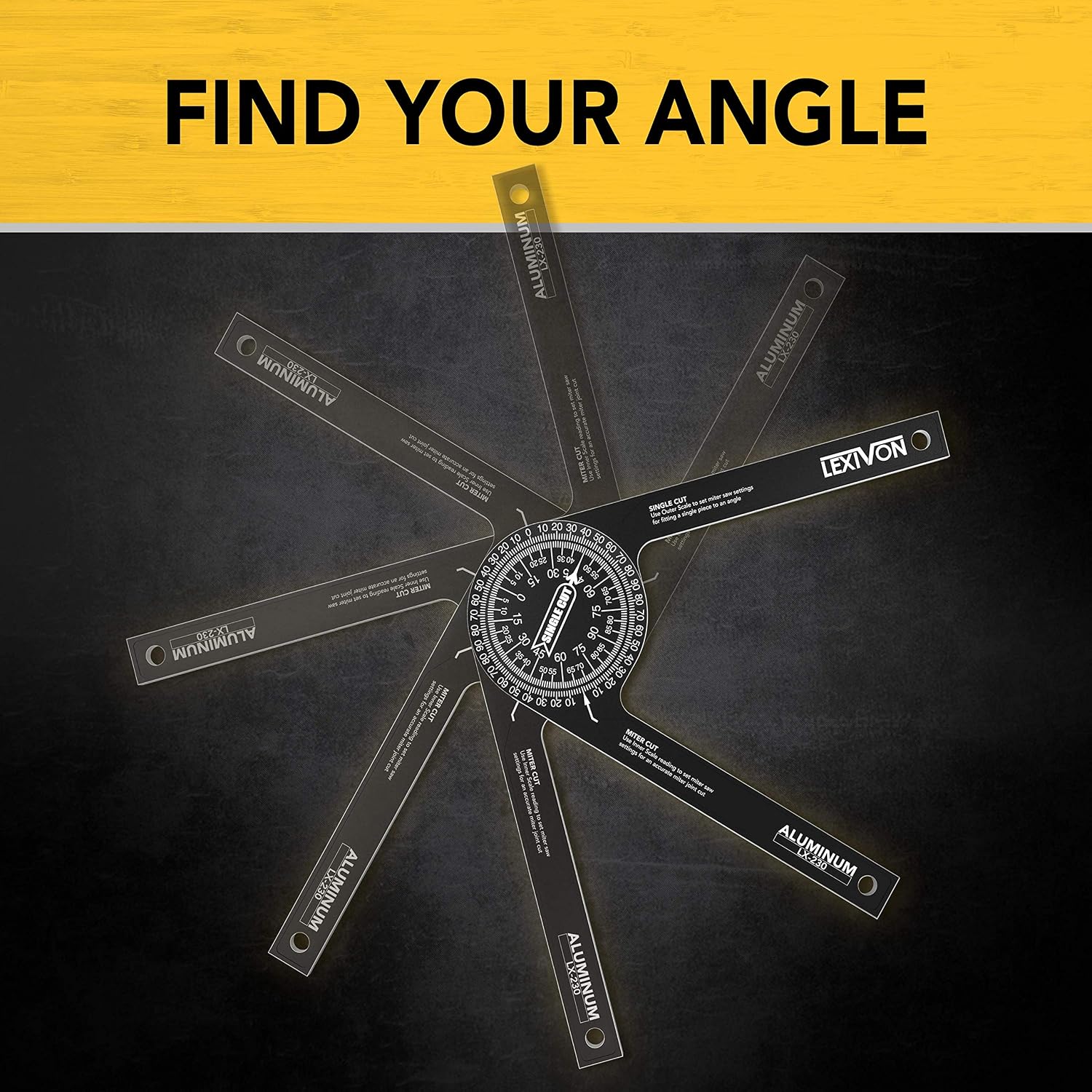 Thumbnail 4 de LEXIVON LX-230 7-Inch Aluminum Miter Saw Protractor with Laser-Engraved Scales