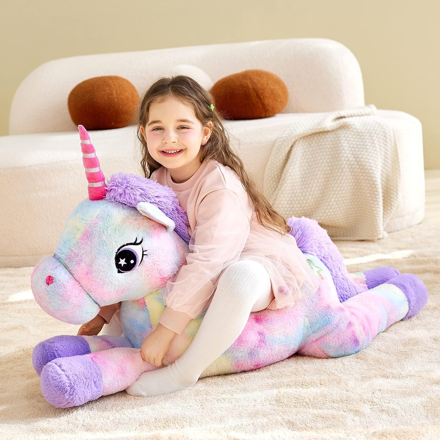 Detalle de Giant Unicorn plush toy 110cm