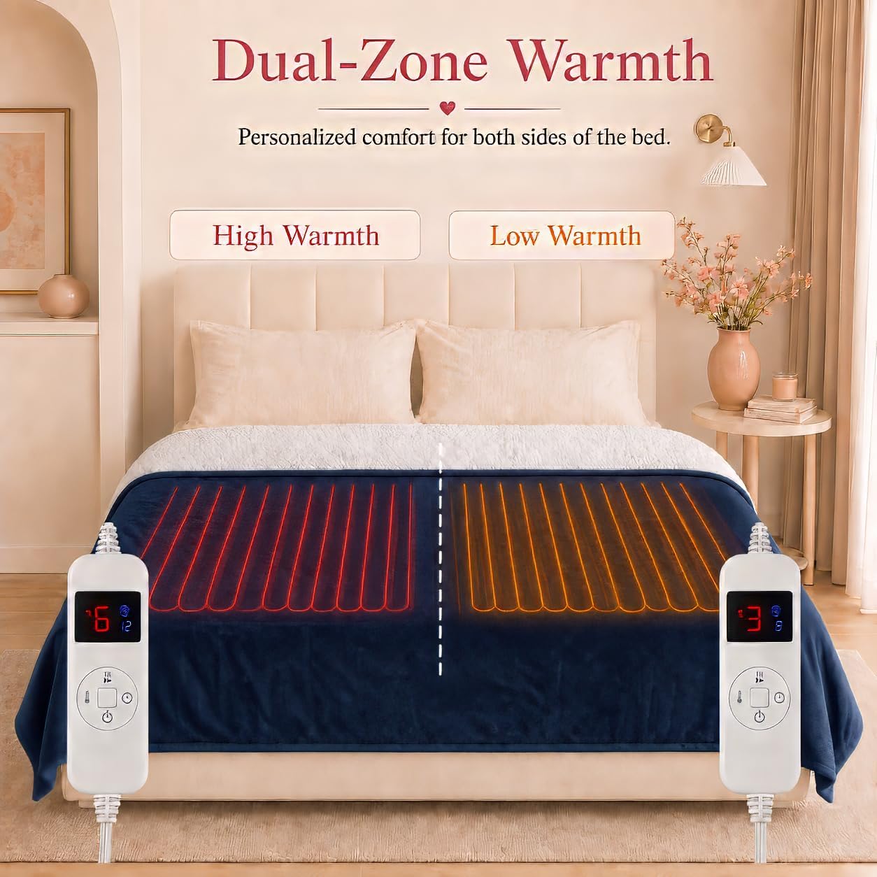 Thumbnail 2 de Arrylins ZQ05B-C8490 Queen Heated Blanket, 6 Heat Settings, Dual Controls
