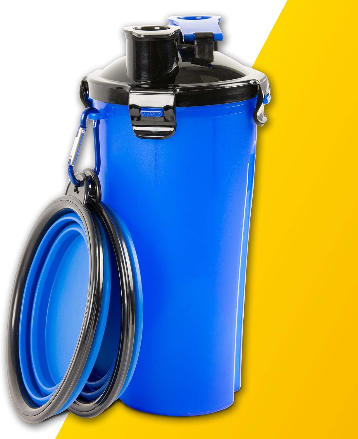 Detalle de PawPride 2-in-1 Dog Water Bottle: Portable Hydration with Collapsible Bowls for Walks, Hiking and Travel