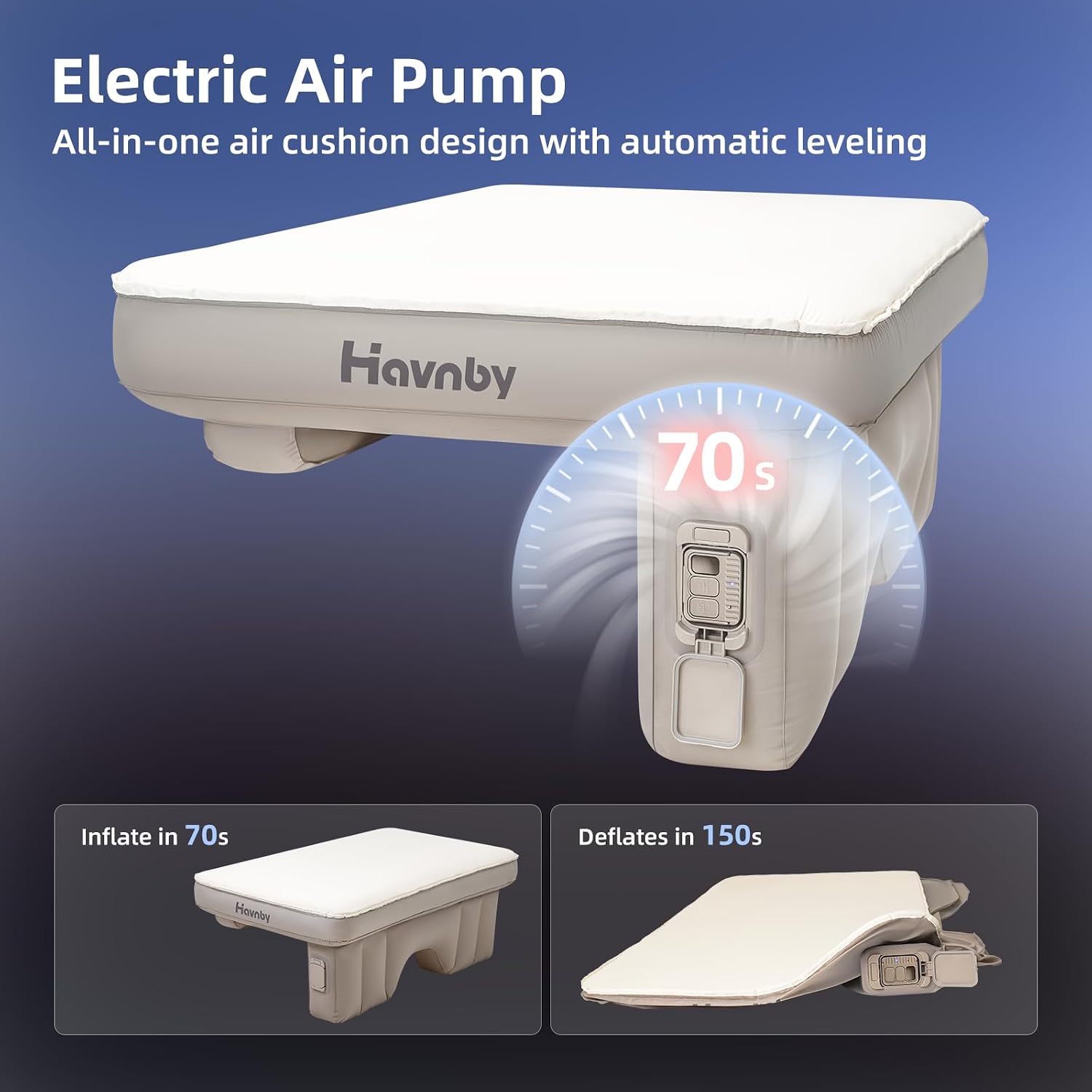 Detalle de Havnby SnugNest H-PTRSM-SA-US Ford Pickup Rear-Cab Mattress with Built-In Pump