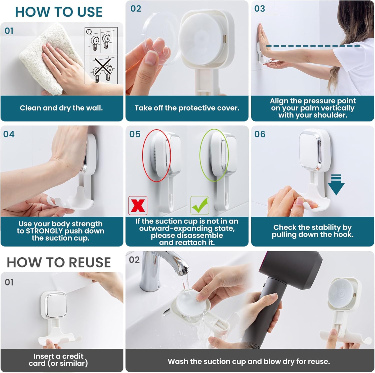 Thumbnail 7 de TAILI 💈 Pack de Ventosas para Maquinilla en Ducha, Impermeable