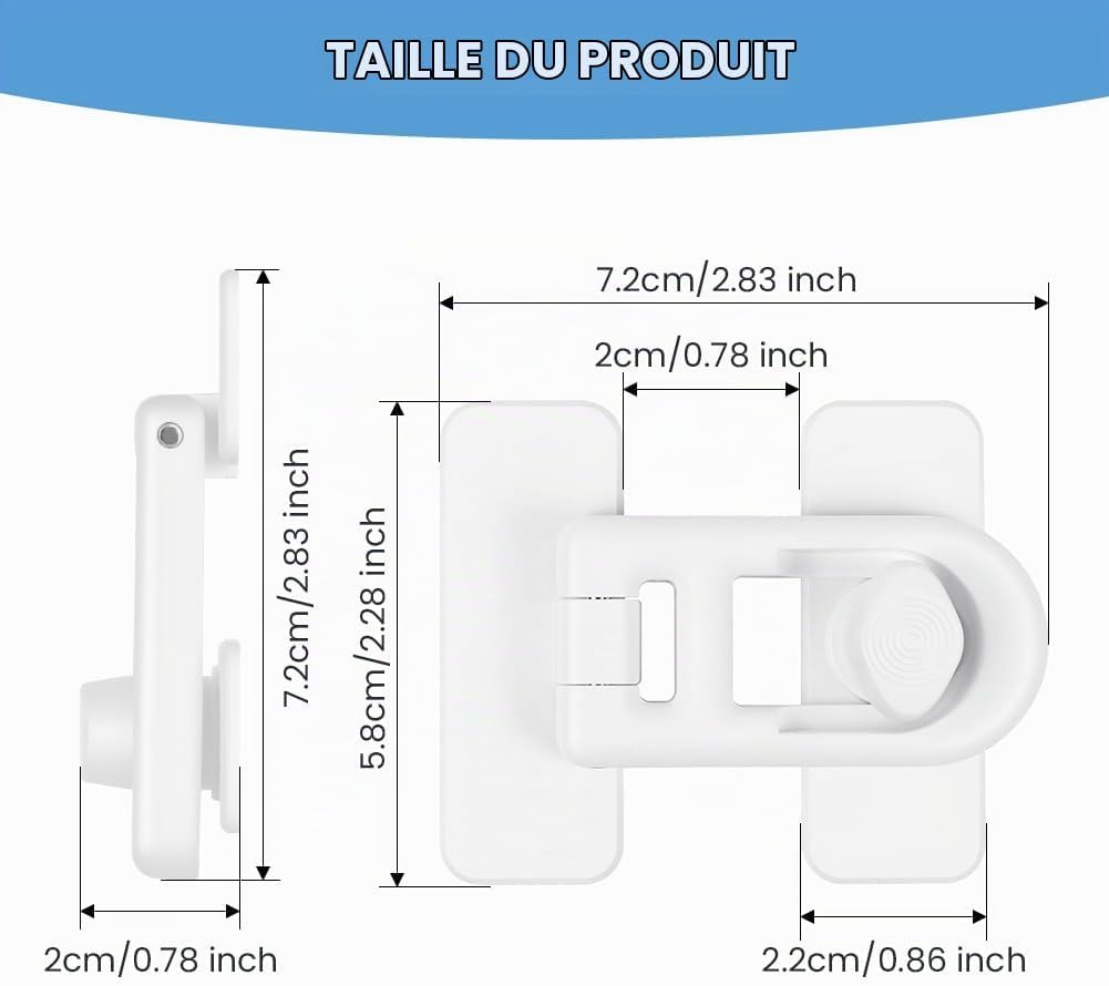 Thumbnail 1 de AYESY Securite kinderveiligheidsslot voor kasten, 6-delig, wit en zelfklevend