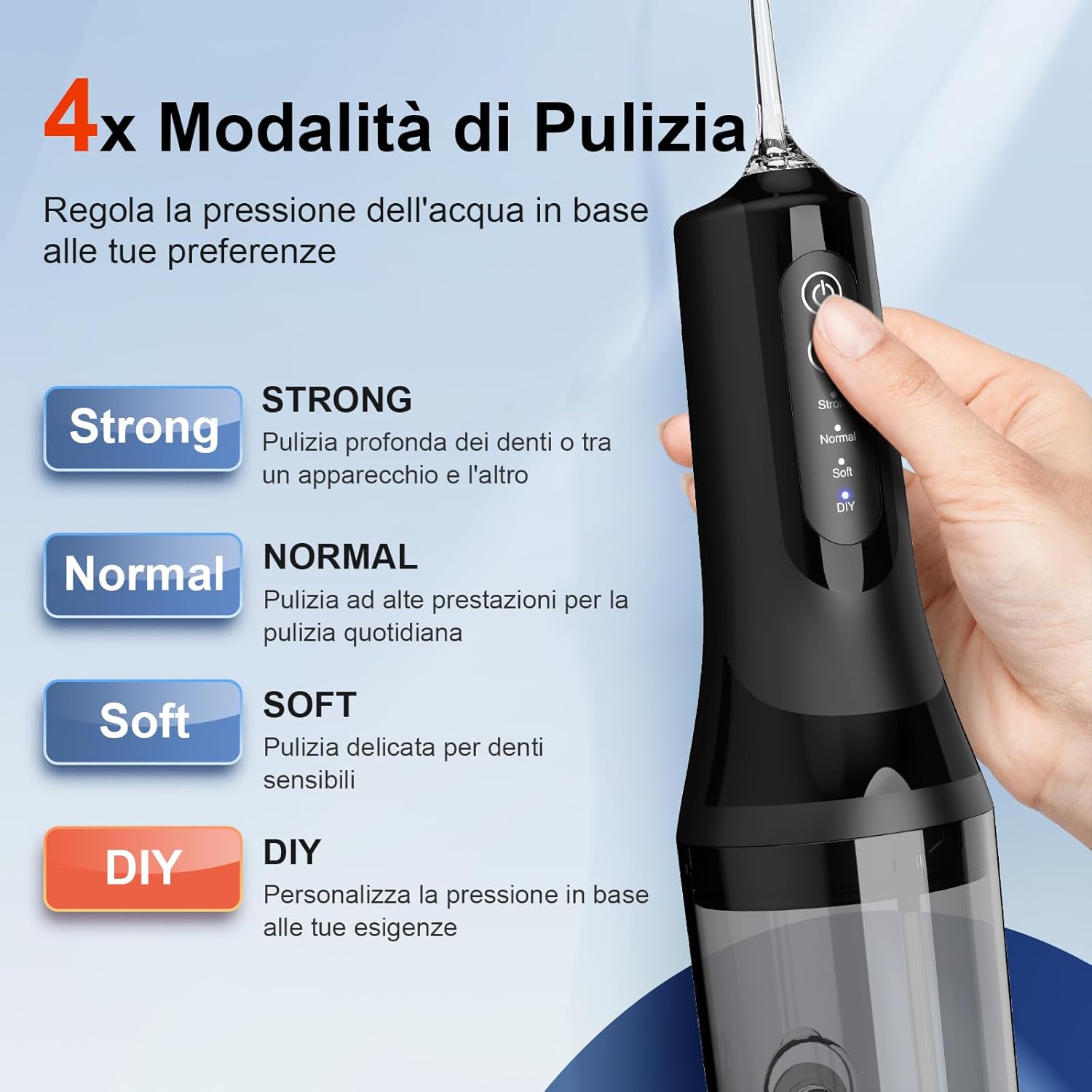 Detalle de Idropulsore dentale portatile 2025, 260 ml impermeabile