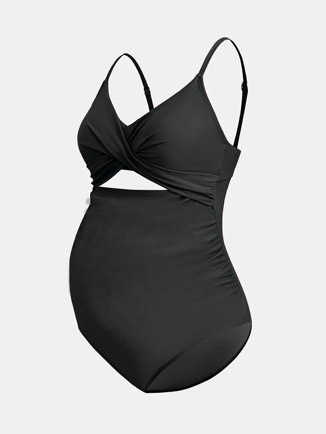 Detalle de Maillot de bain une pièce de maternité CUPSHE — enveloppant devant, froncé et crochet dans le dos