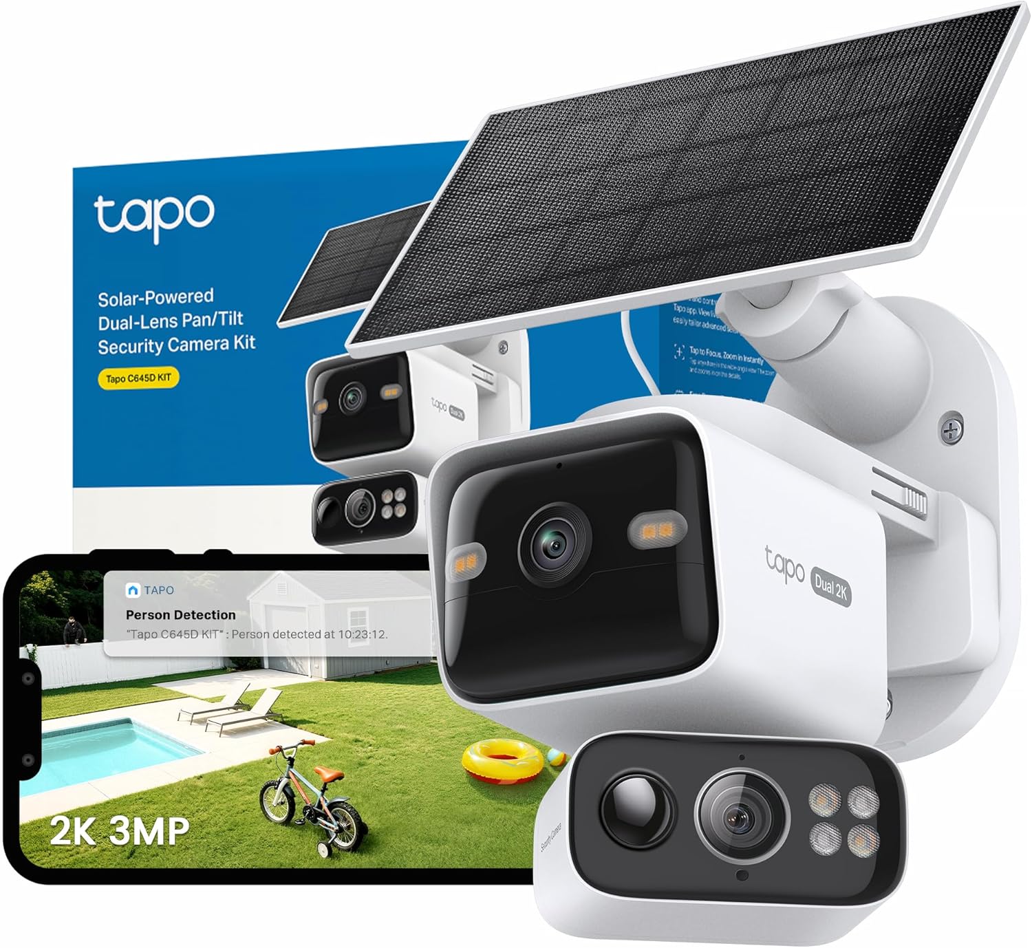 Detalle de Tapo C645D KIT 2K Dual Lens Solar