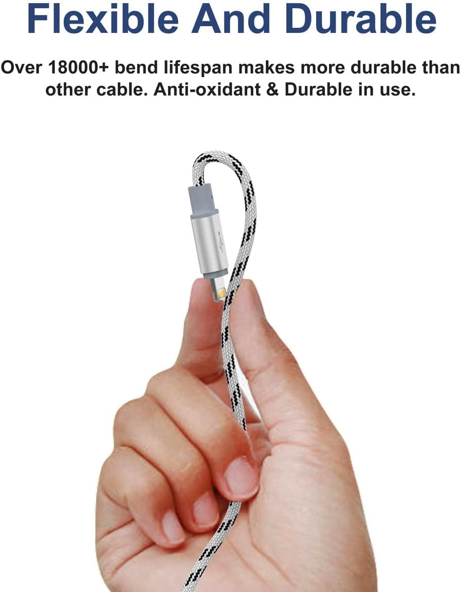 Detalle 2 de 10ft 4-in-1 Multi Charging Cable (2-Pack) — 2 Pack, 10ft Each, USB-C/Lightning/Micro USB for All Your Devices