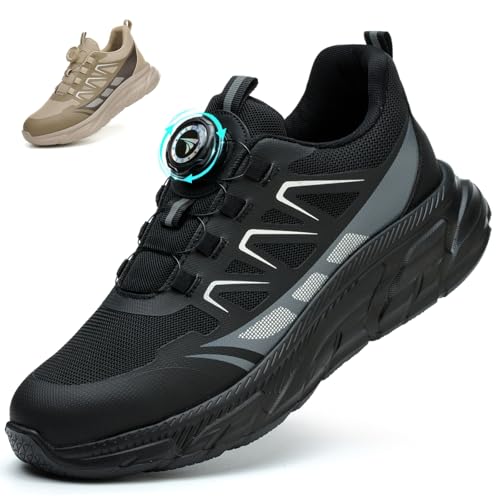 Detalle de RASEARY Zapatos de Seguridad con punta de acero: ligeros, anti deslizantes y pensados para trabajo mixto