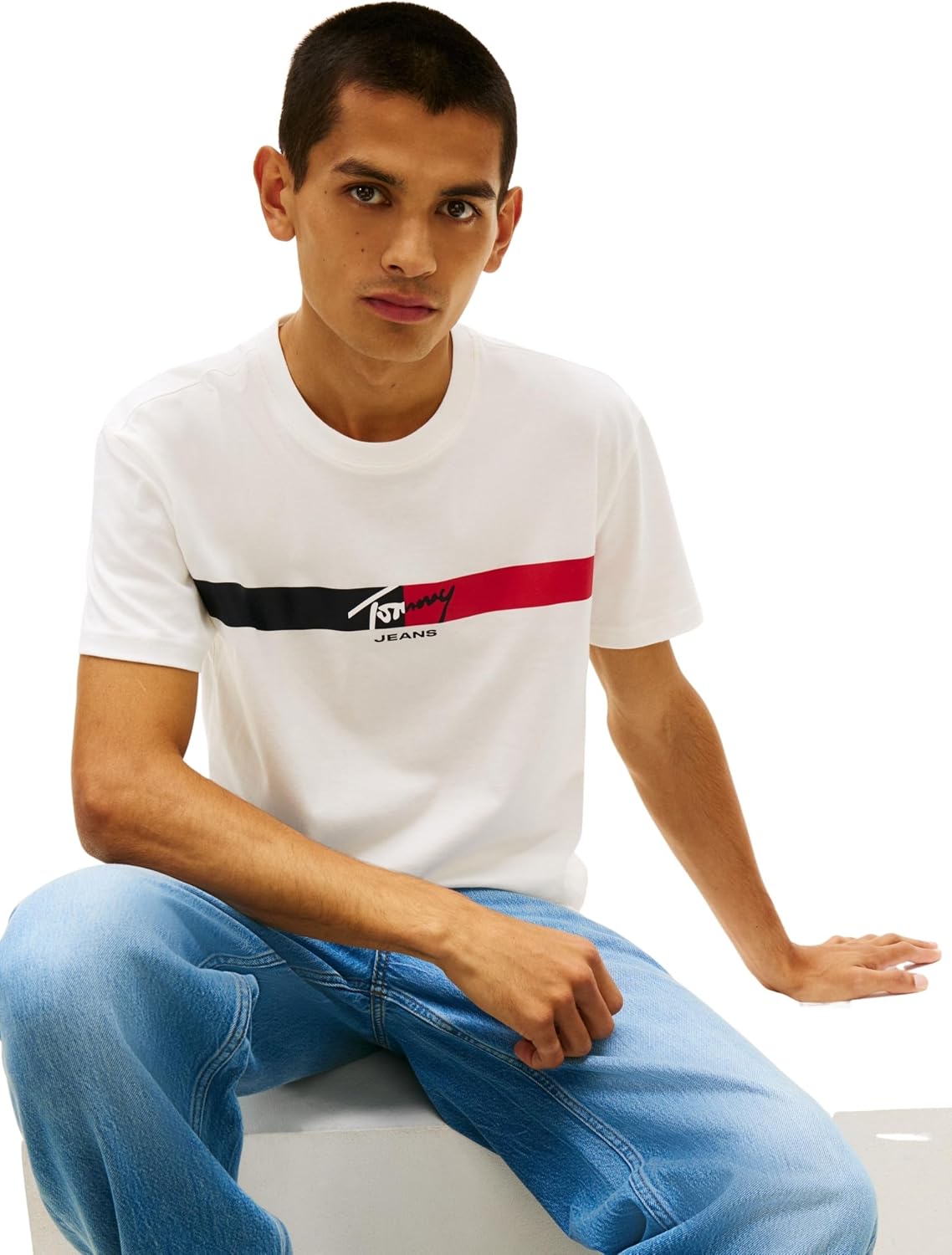 Thumbnail 3 de Tommy Jeans Herren TJM Reg Signature Stripe T EXT S/S T-Shirt (1er Pack) – Basics mit Logo