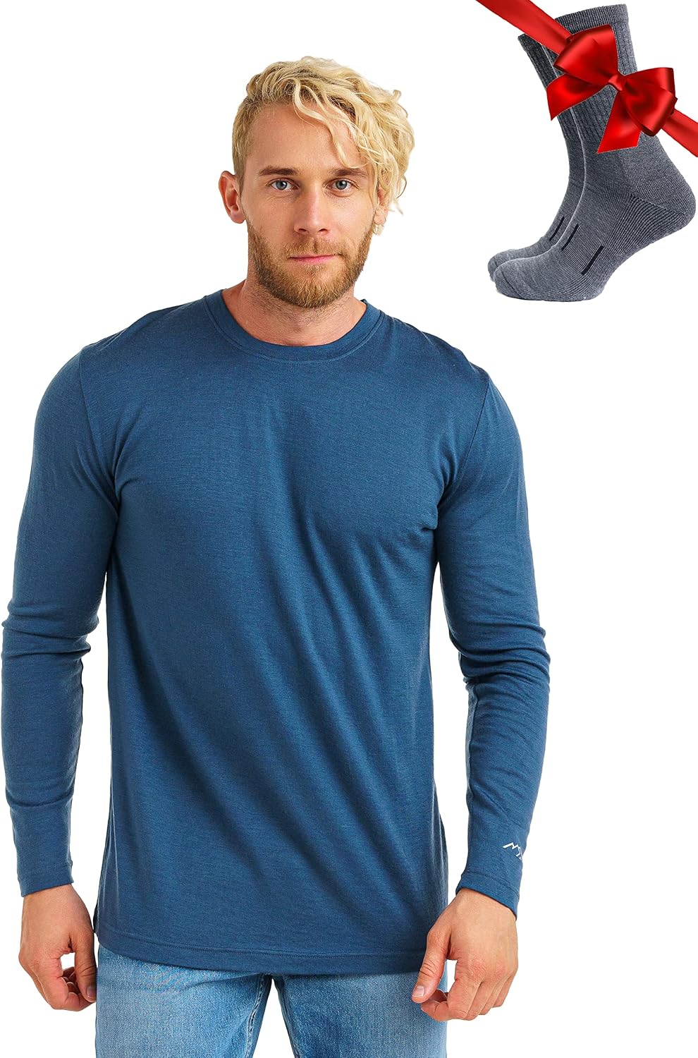 Thumbnail 5 de Merino Unterwäsche Herren 100% Merino Langarmshirt mit Socken