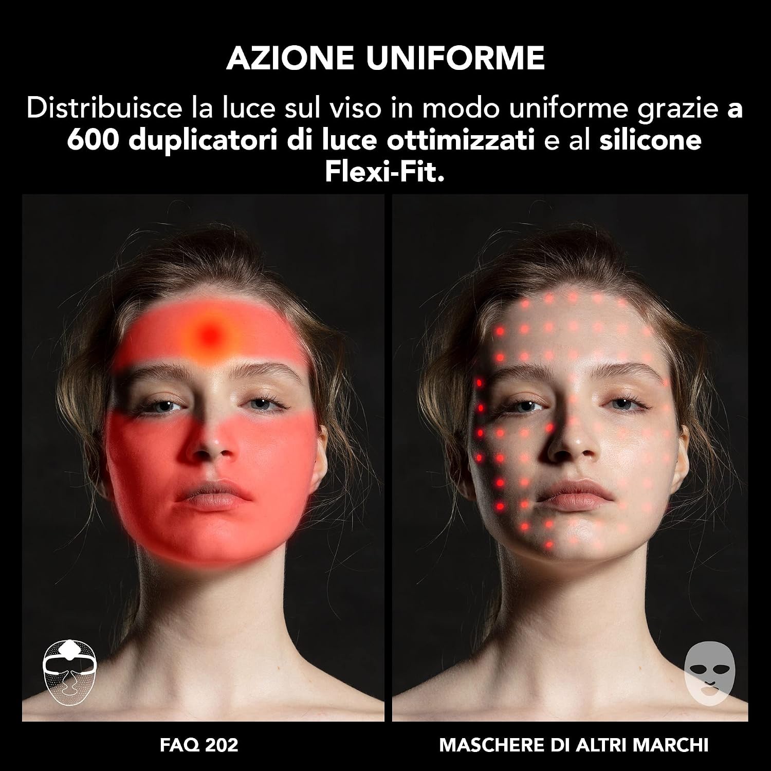 Detalle de FAQ 202 Maschera viso LED wireless con custodia da viaggio – Skincare anti-age