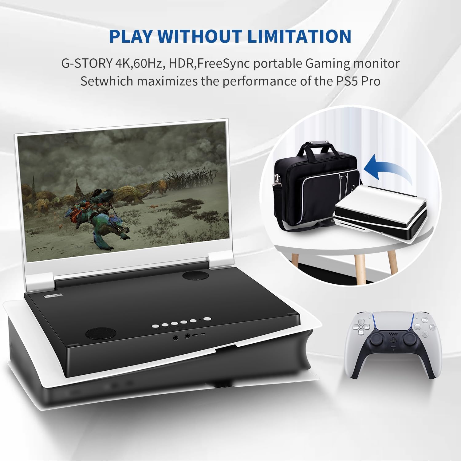 Thumbnail 1 de G-STORY 14-Inch 4K Portable IPS Gaming Monitor with PS5-Inspired Design