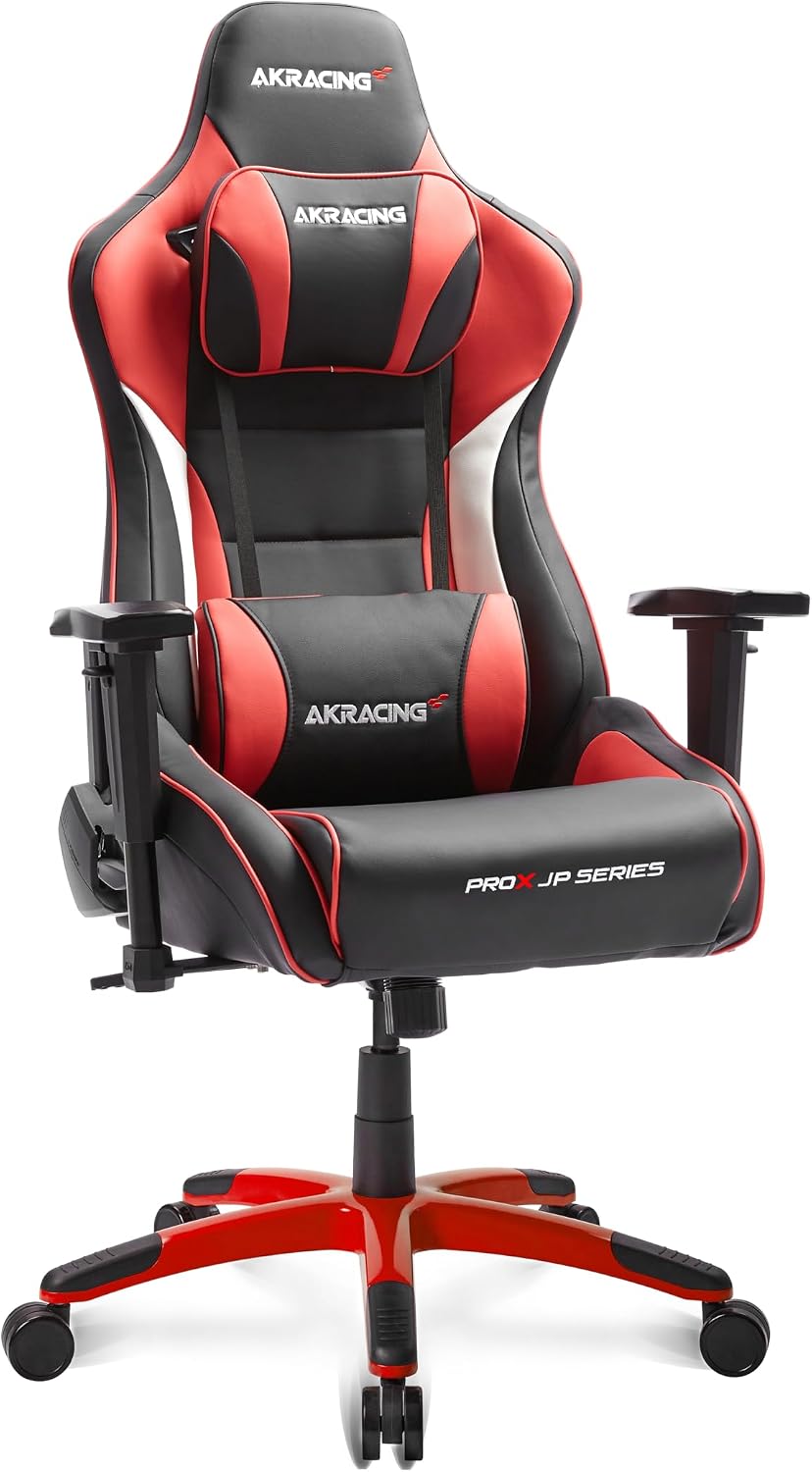 Detalle de AKRacing Pro-X JP レッド ゲーミングチェア 国産PUレザー・180度リクライニング・4Dアームレスト
