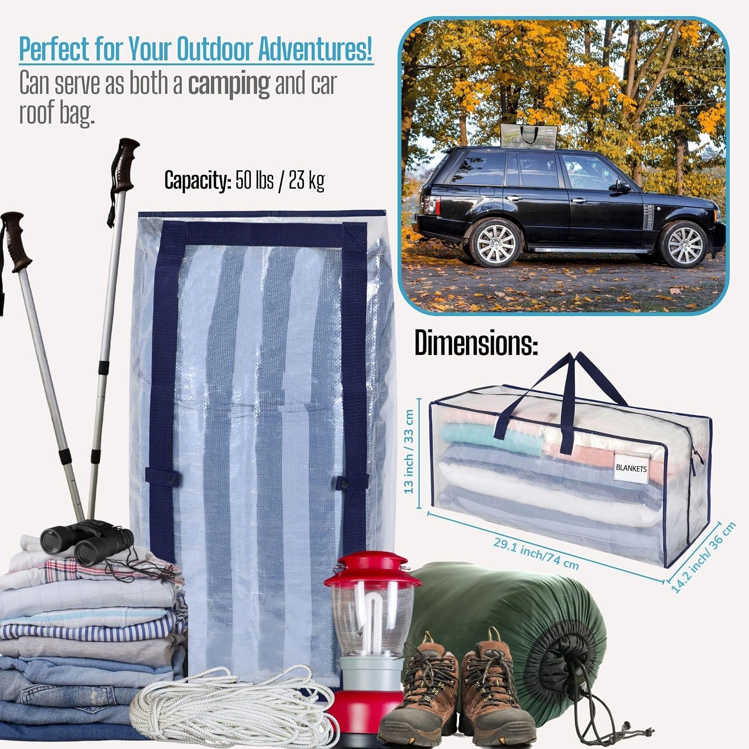 Thumbnail 4 de VENO 8 Pack Moving Bags large storage tote with straps