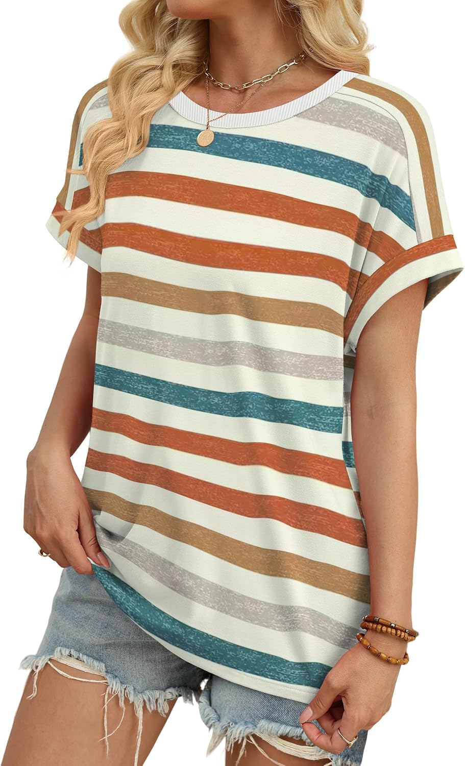 Thumbnail 2 de WIHOLL Women’s Short Sleeve Tops (Crewneck, Cap Sleeve) – Dressy Casual Summer Tees