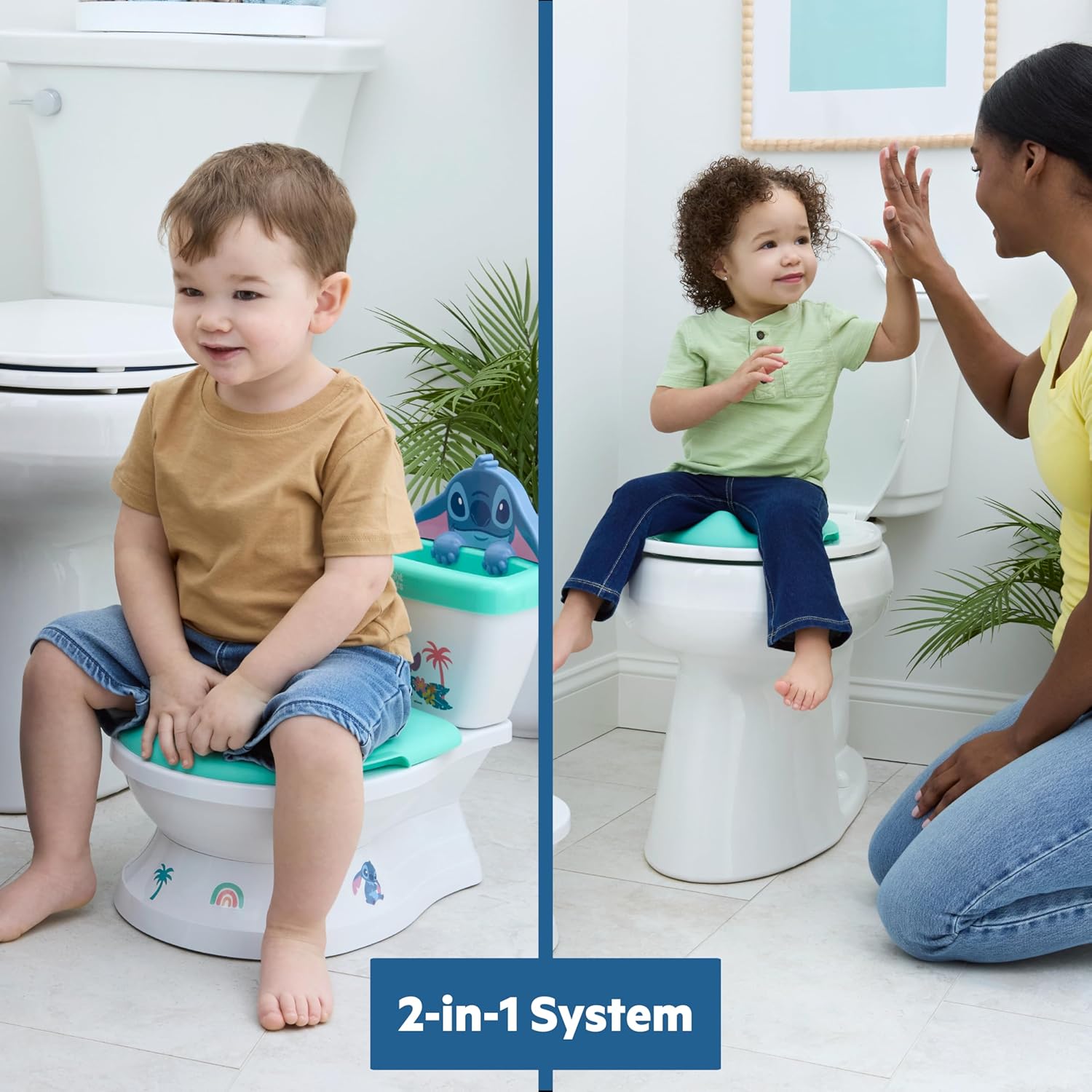 Thumbnail 1 de Disney Baby Stitch My Size Töpfchen von Bright Starts – 2-in-1 Trainingstöpfchen mit Spülgeräusch