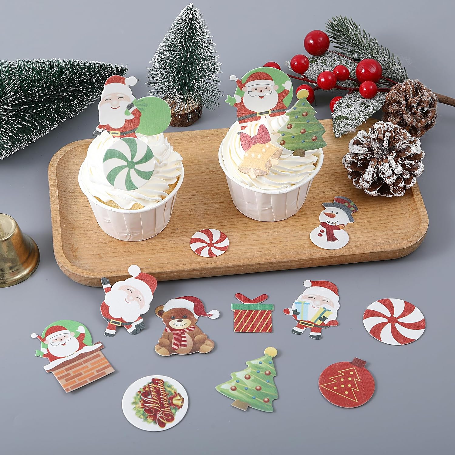 Detalle de YOcity Edible Christmas Cake Decorations, Wafer Paper