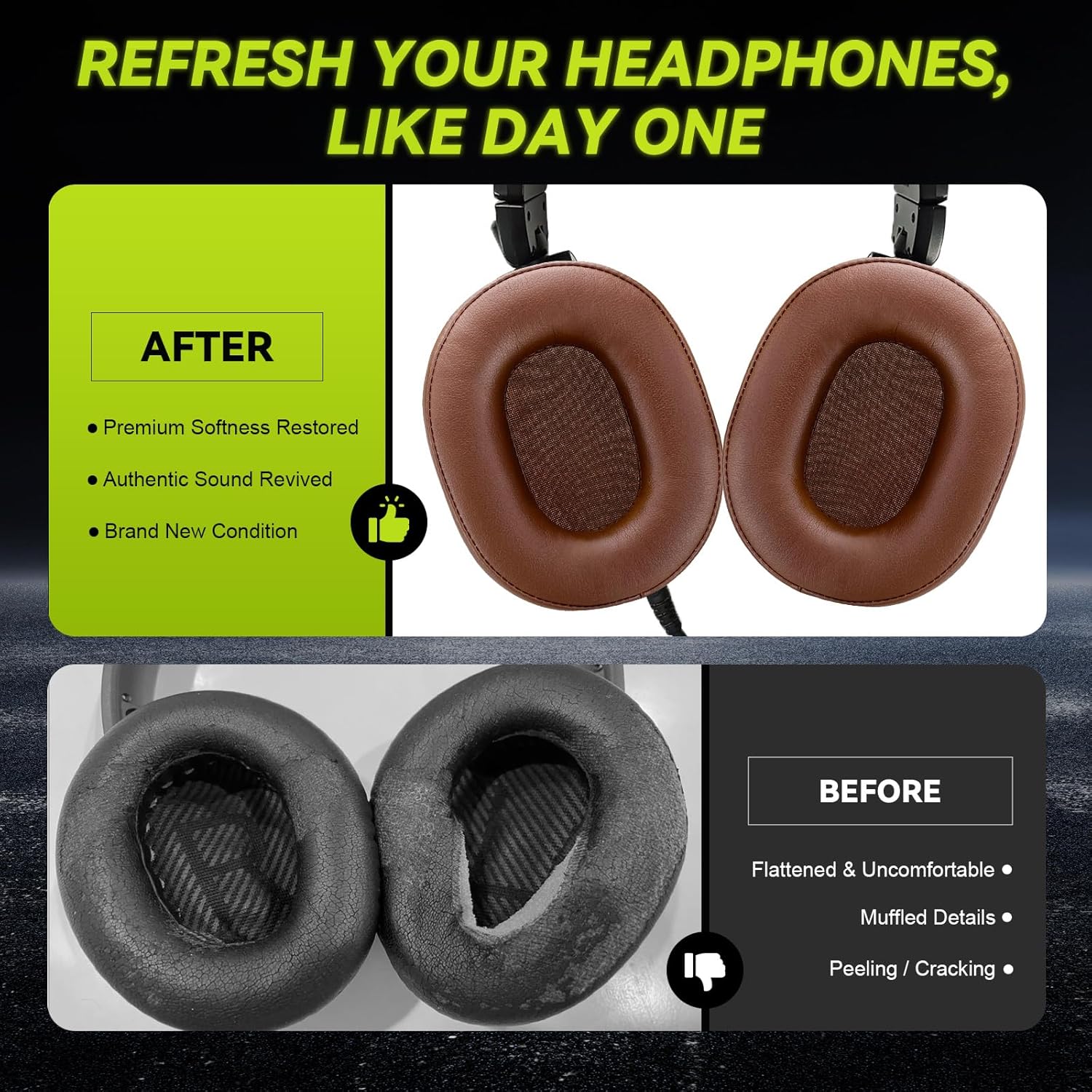 Thumbnail 5 de Coussinets d’oreille de remplacement en mousse à mémoire de forme pour casques Audio-Technica (ATH) – version 2