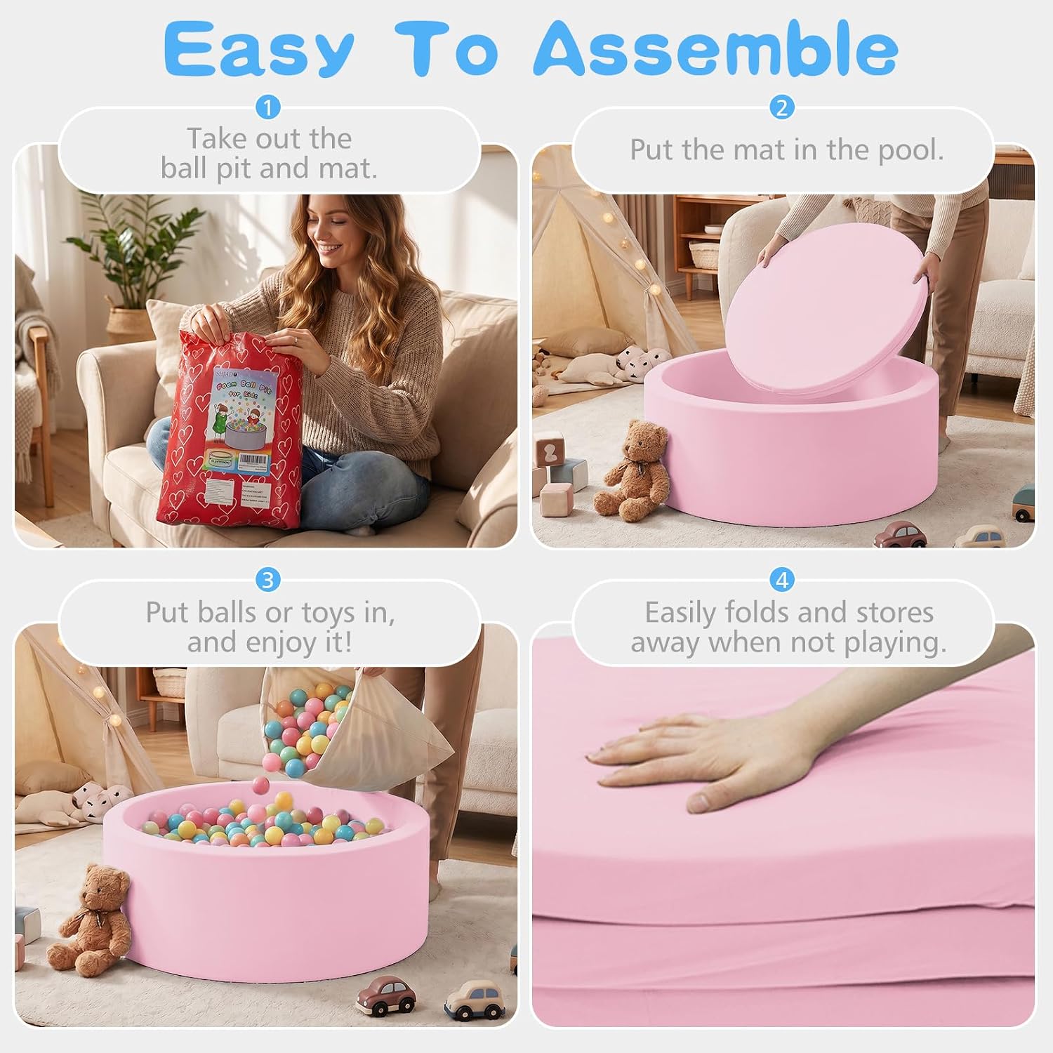 Detalle de SHJADE Foam Ball Pit 47.2x13.8