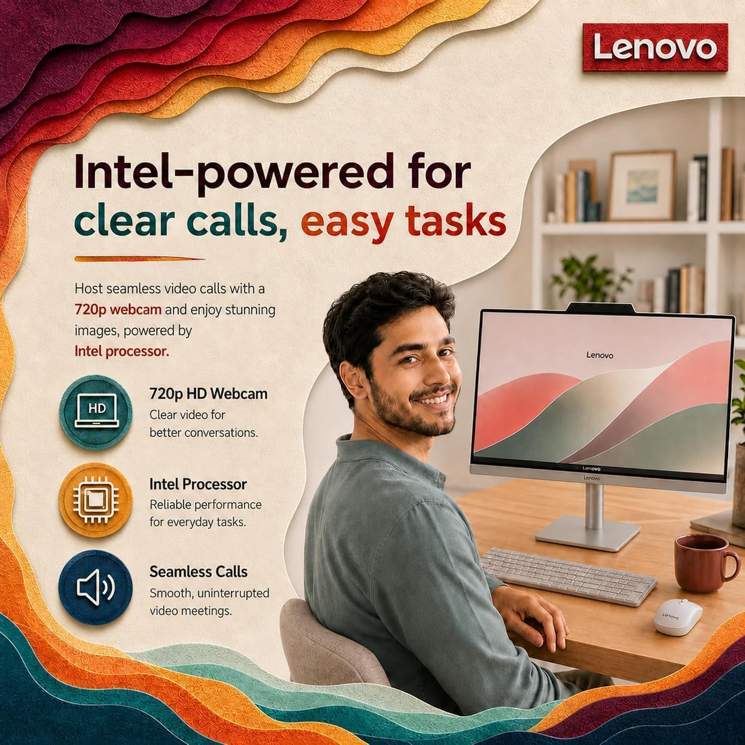 Detalle de Lenovo all-in-one desktop with 16GB RAM
