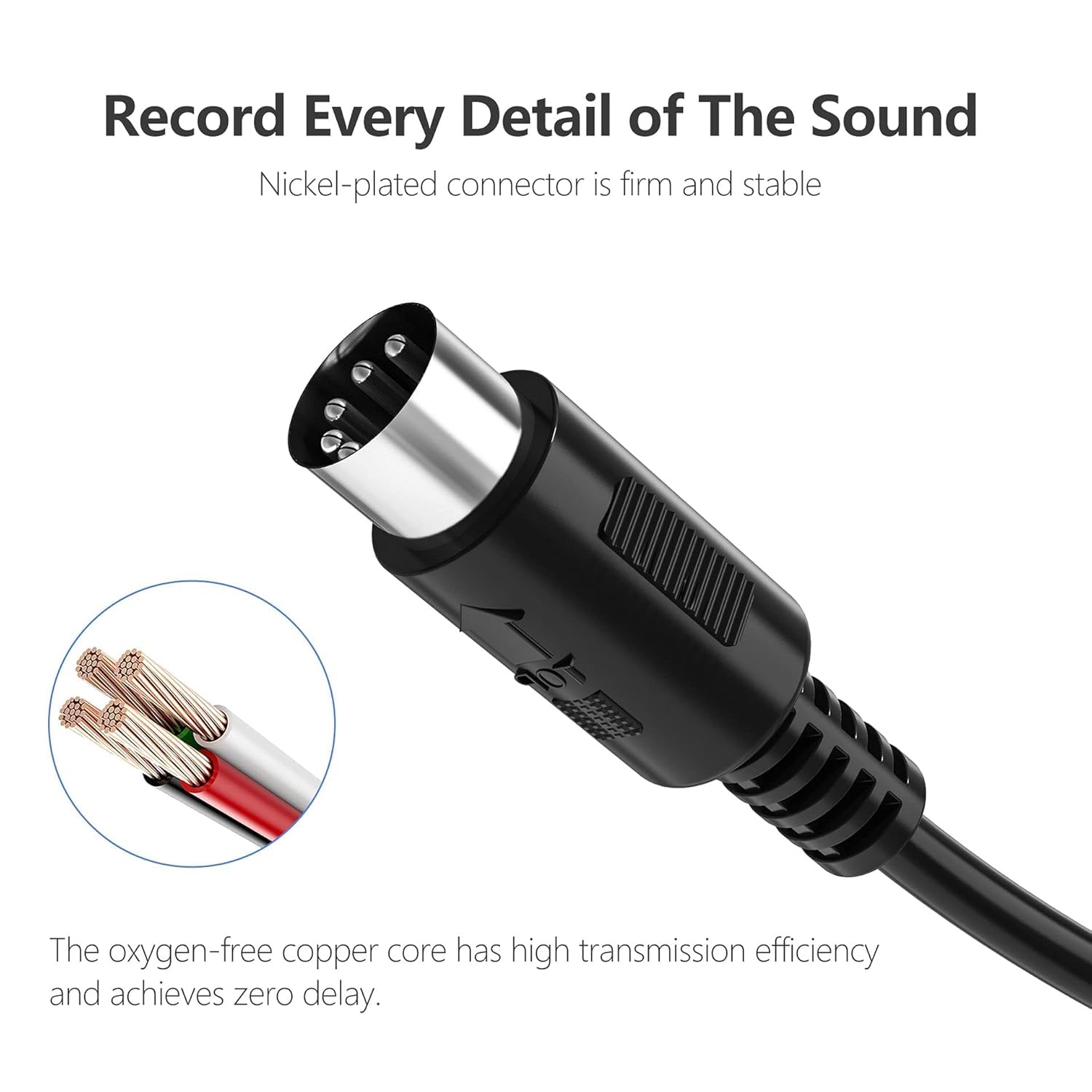 Detalle 2 de Traovien MIDI Cable 1.5M/5Ft