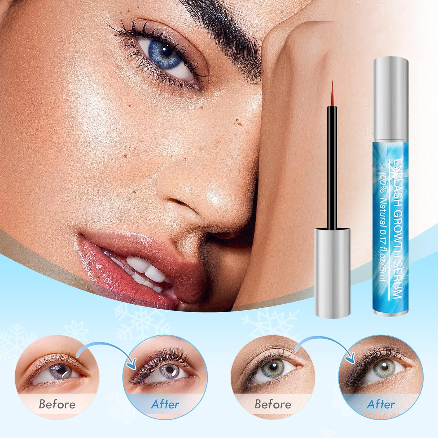 Detalle de Wimpernserum ohne Hormone (5 ml) – Lash- und Augenbrauenserum für längere, dichtere Wimpern