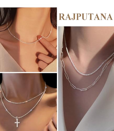 Detalle de Rajputana catena da donna in argento 925, maglia a spirale e chiusura a moschettone
