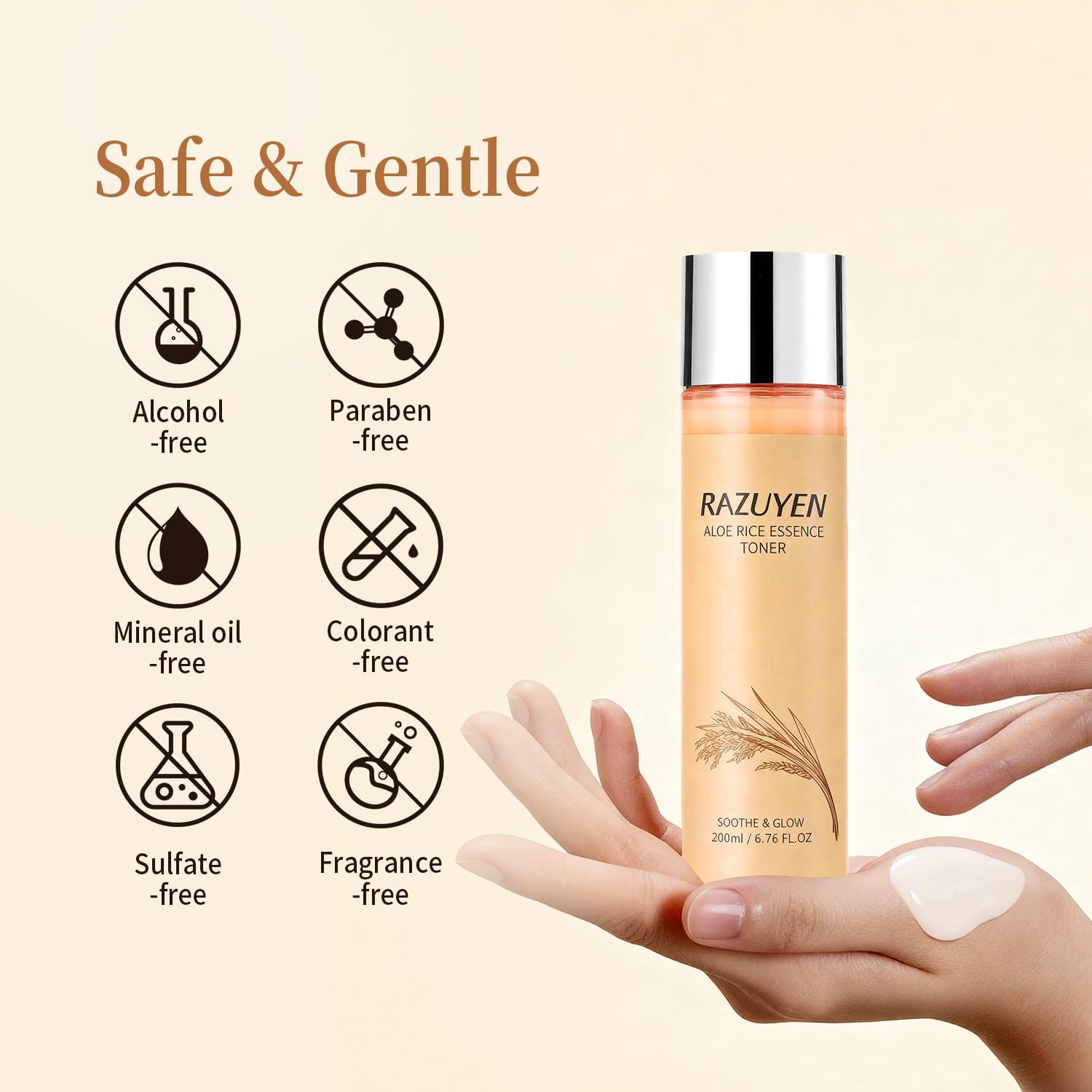 Thumbnail 5 de RAZUYEN Rice Toner 200 ml met aloë vera en niacinamide