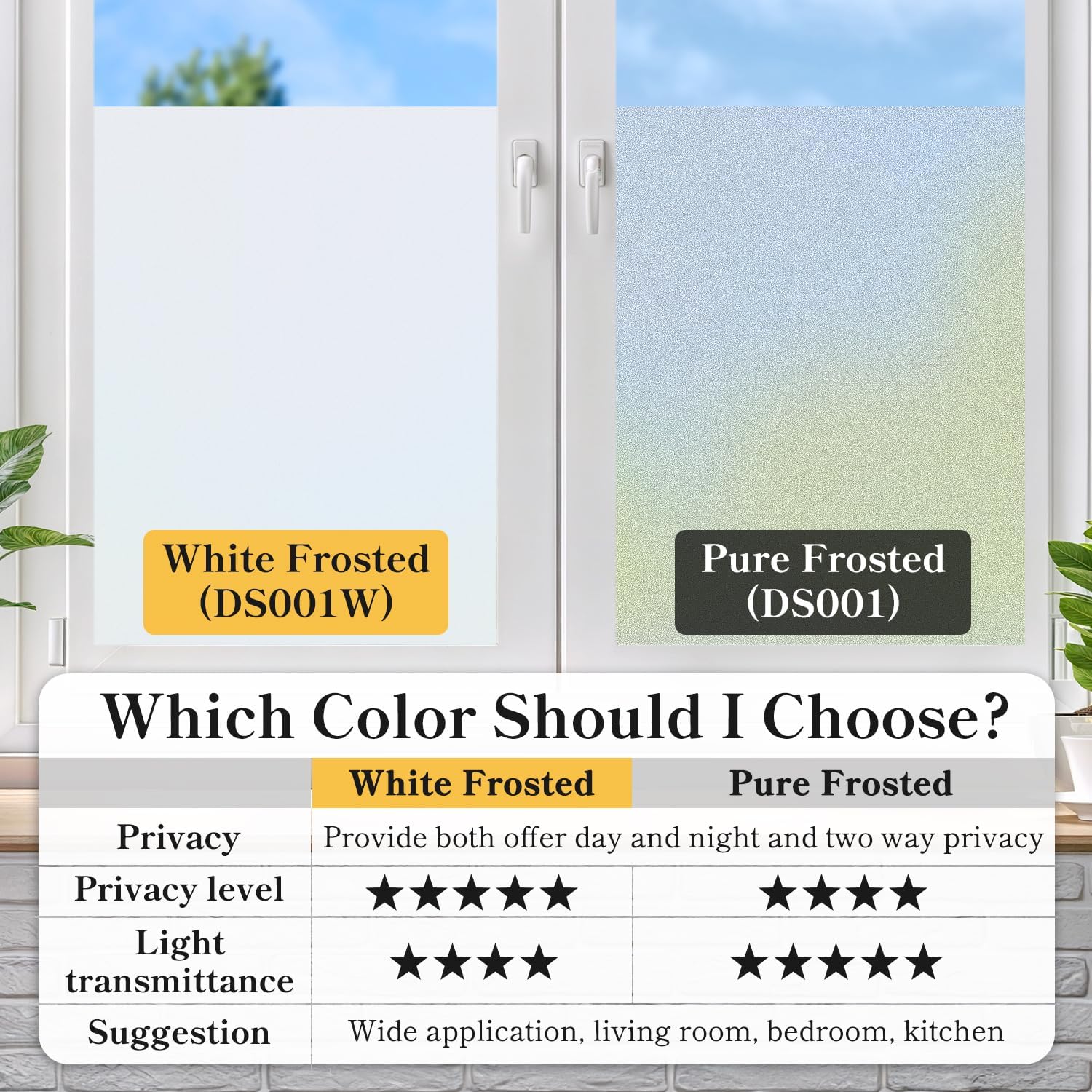 Thumbnail 3 de DUOFIRE Frosted Window Film 44.3 x 200 cm