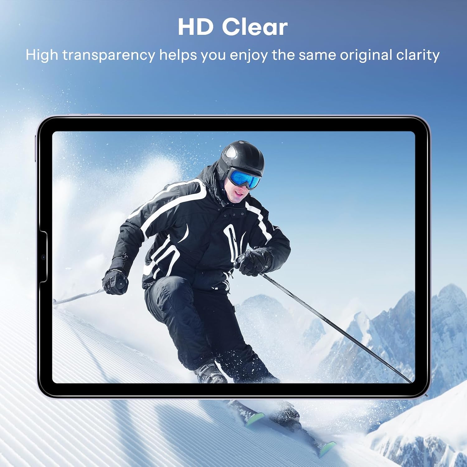 Detalle 1 de OMOTON iPad Air 5th 4th Screen Protector, 9H Tempered Glass, 2-Pack