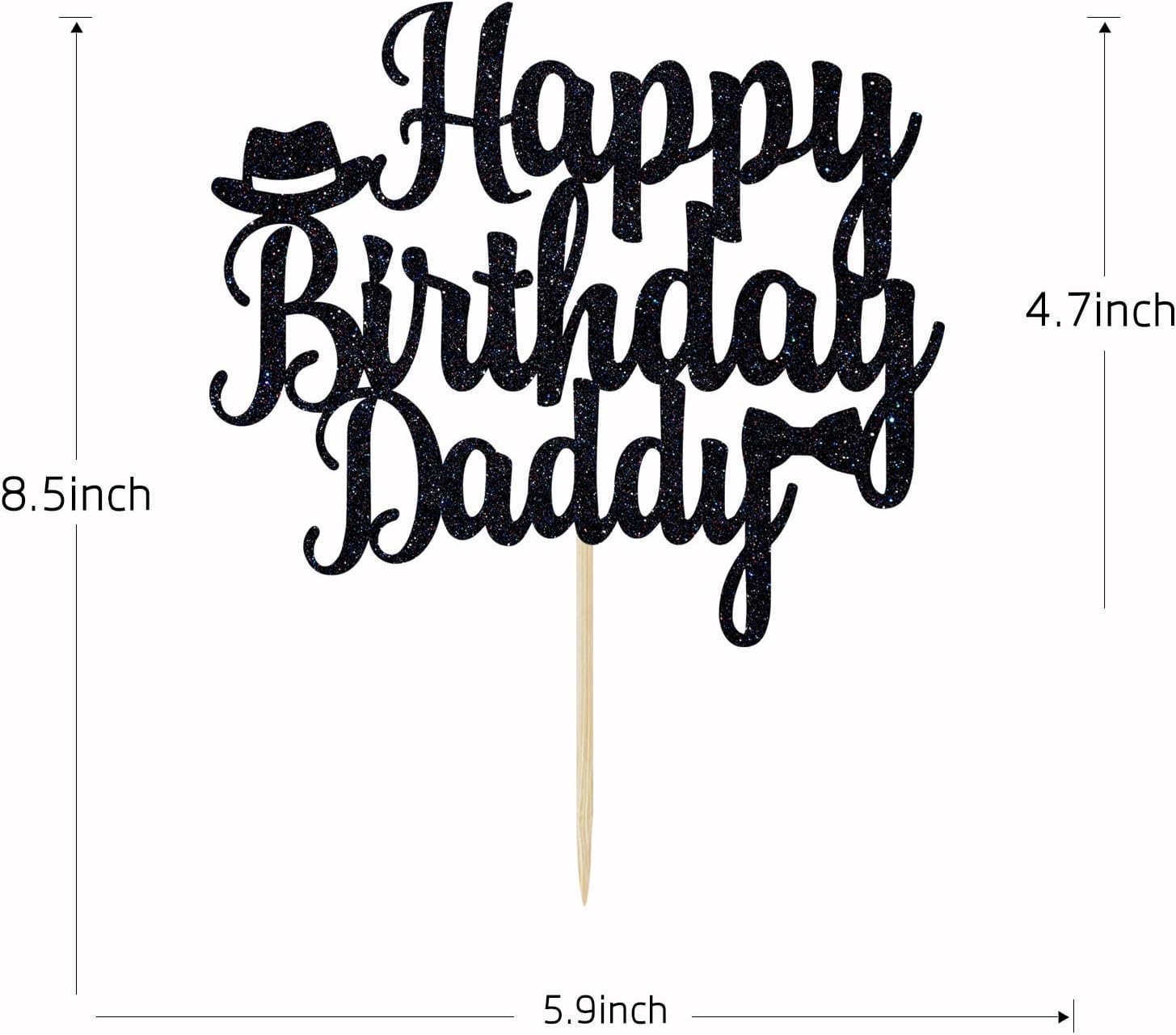 Detalle de Birthday Cake Topper, Black Glitter