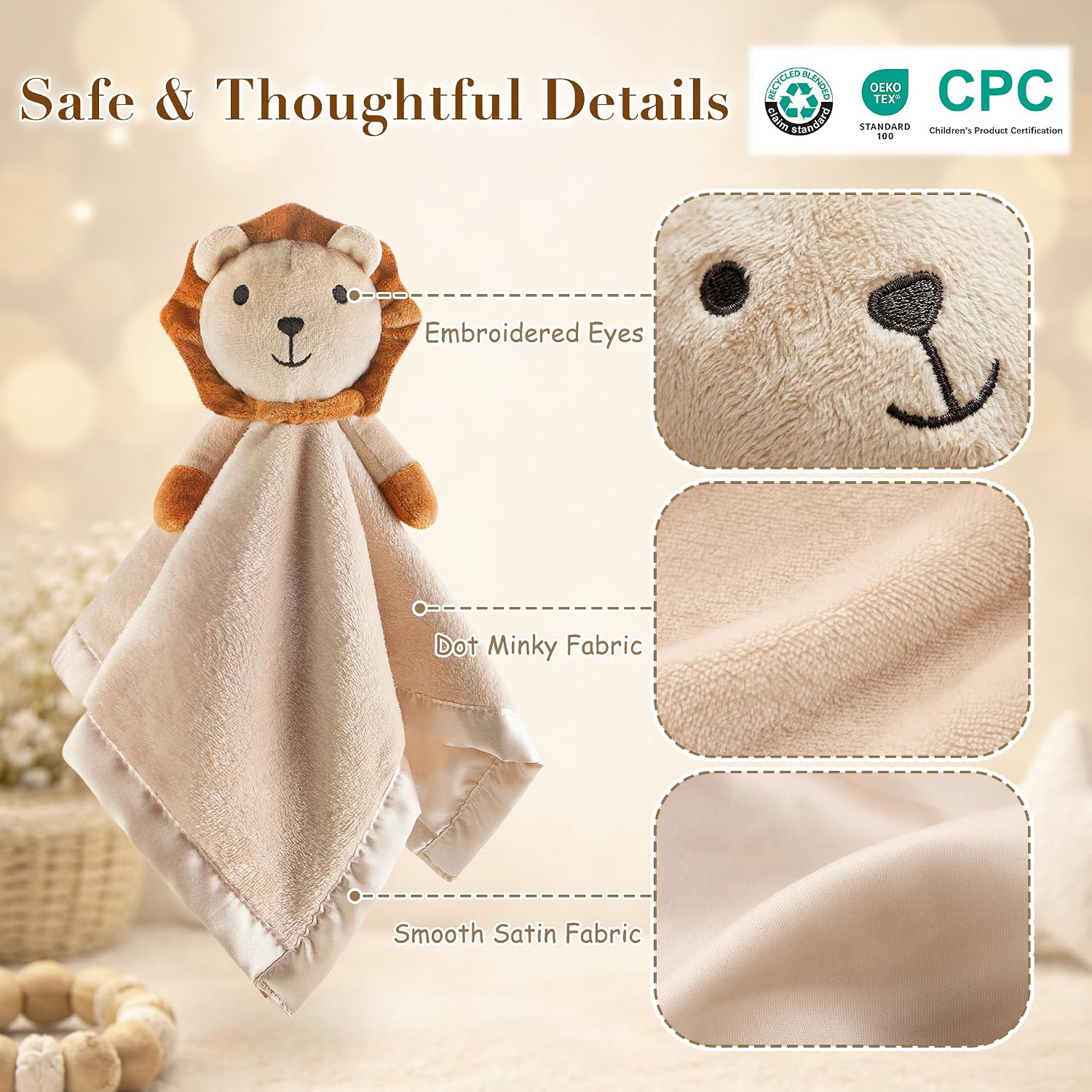 Detalle de Pro Goleem Lion Security Blanket, 16-Inch