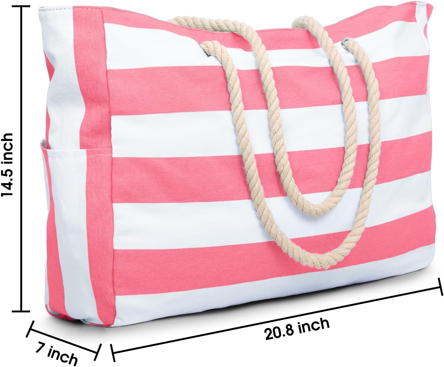 Detalle 2 de oscaurt Large Waterproof Beach Bag with Zip & Rope Handle (Large Tote)