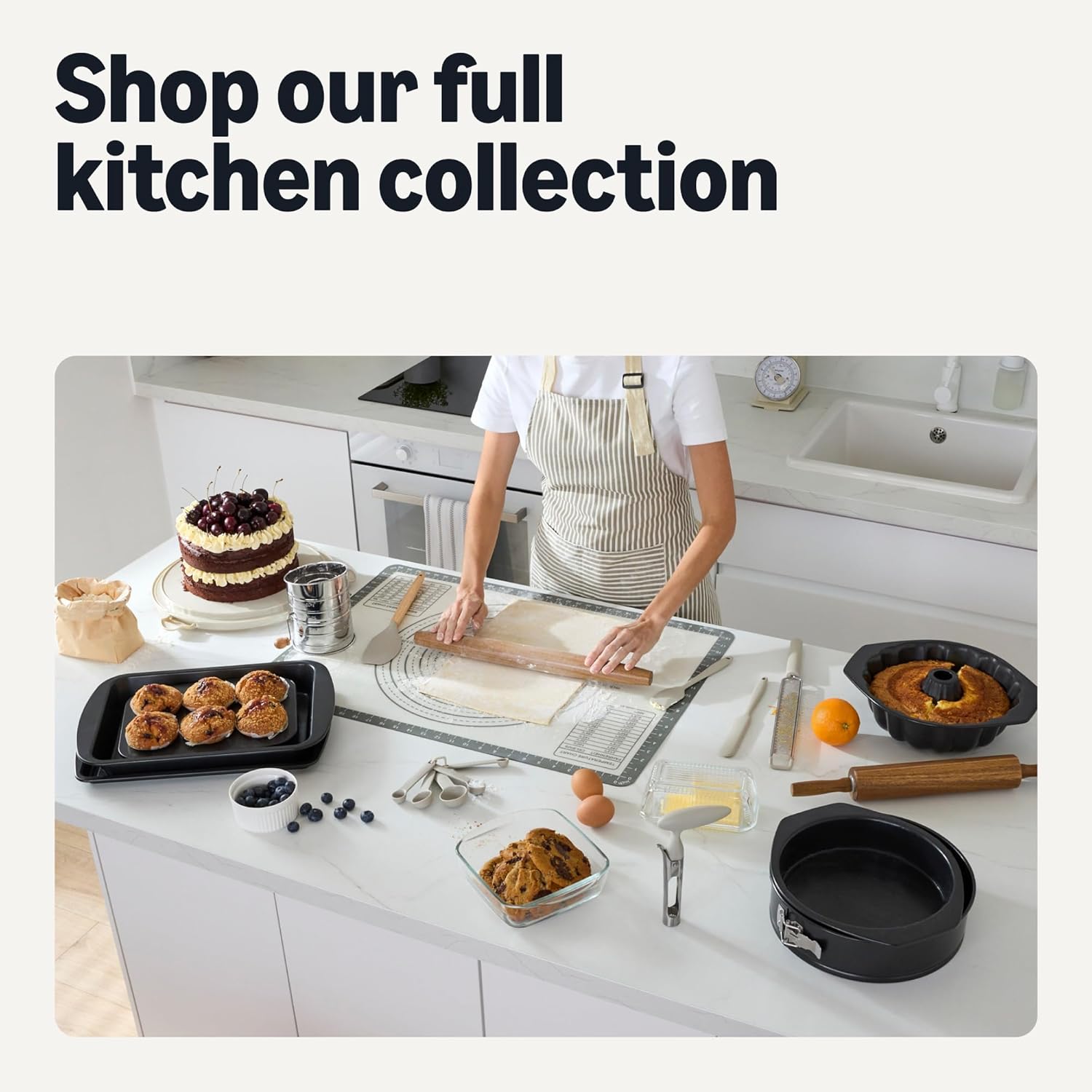 Thumbnail 6 de Amazon Basics Glass Baking Dishes with BPA-Free Lids, 6-Piece Set (Borosilicate Glass, Linen Gray)