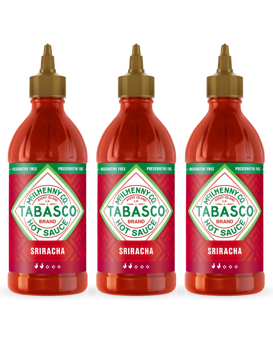 Tabasco Squeeze Scharfe Soße Multipack – 3 × 256 ml, Sriracha, Buffalo, Salsa Picante