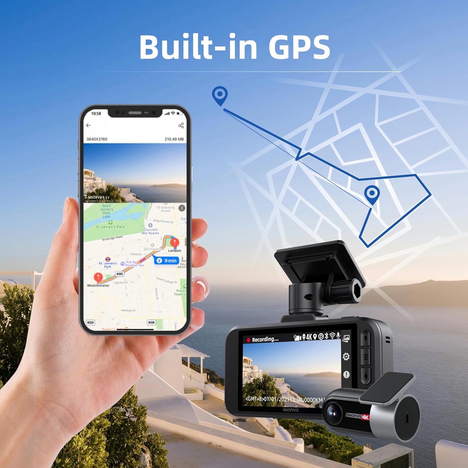 Thumbnail 4 de Miofive Dash Cam 64GB 4K Front Rear