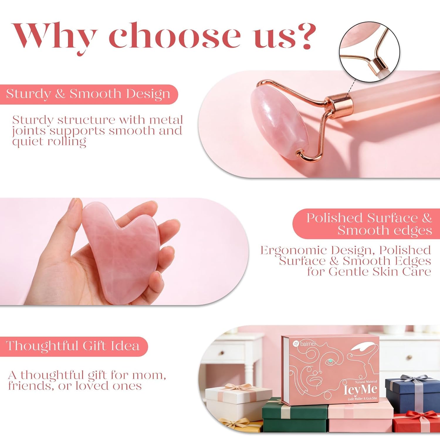 Detalle 2 de BAIMEI IcyMe Jade Roller & Gua Sha 2pc set