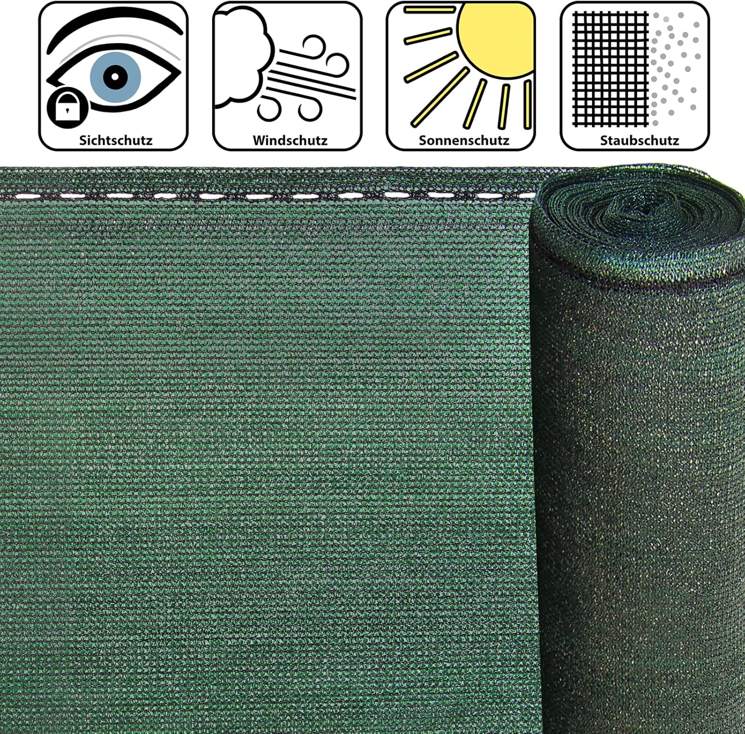 Detalle de BB Sport Sichtschutz Zaunblende 1,8 m x 50 m in Green (150 g/m²) mit UV- und reißfestem Schattiernetz