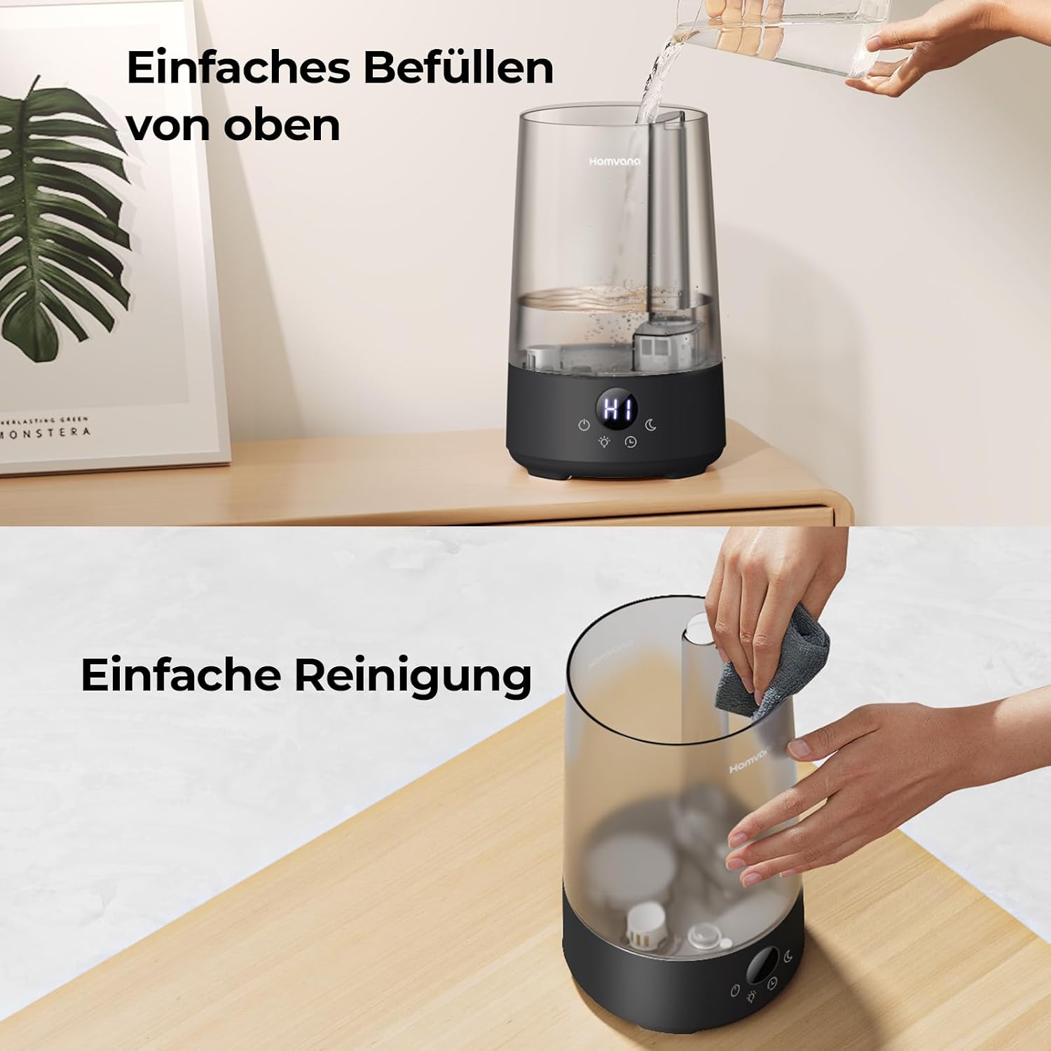 Detalle 1 de Homvana H101 Luftbefeuchter 3,6 l für Zimmer