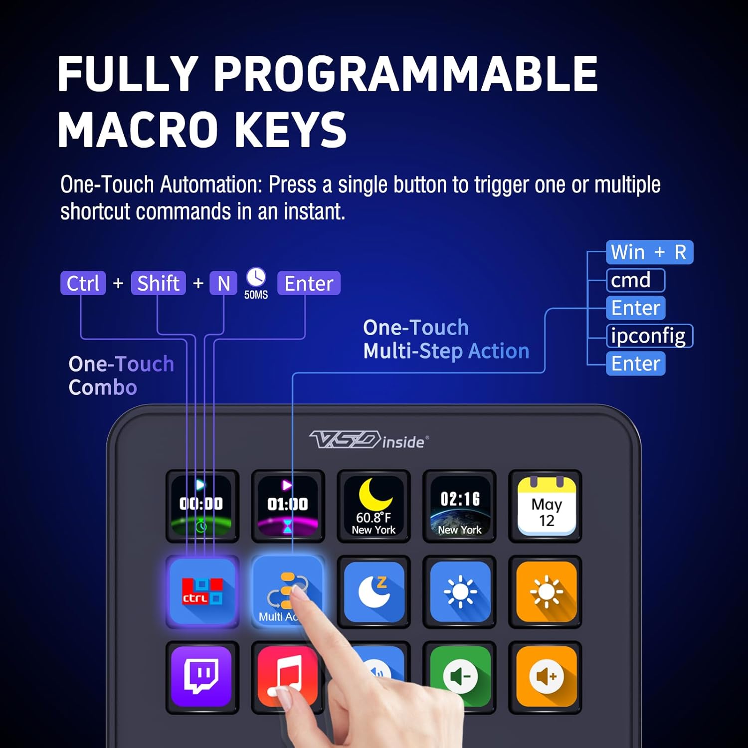 Thumbnail 1 de VSDINSIDE Macro Keypad 18 Keys