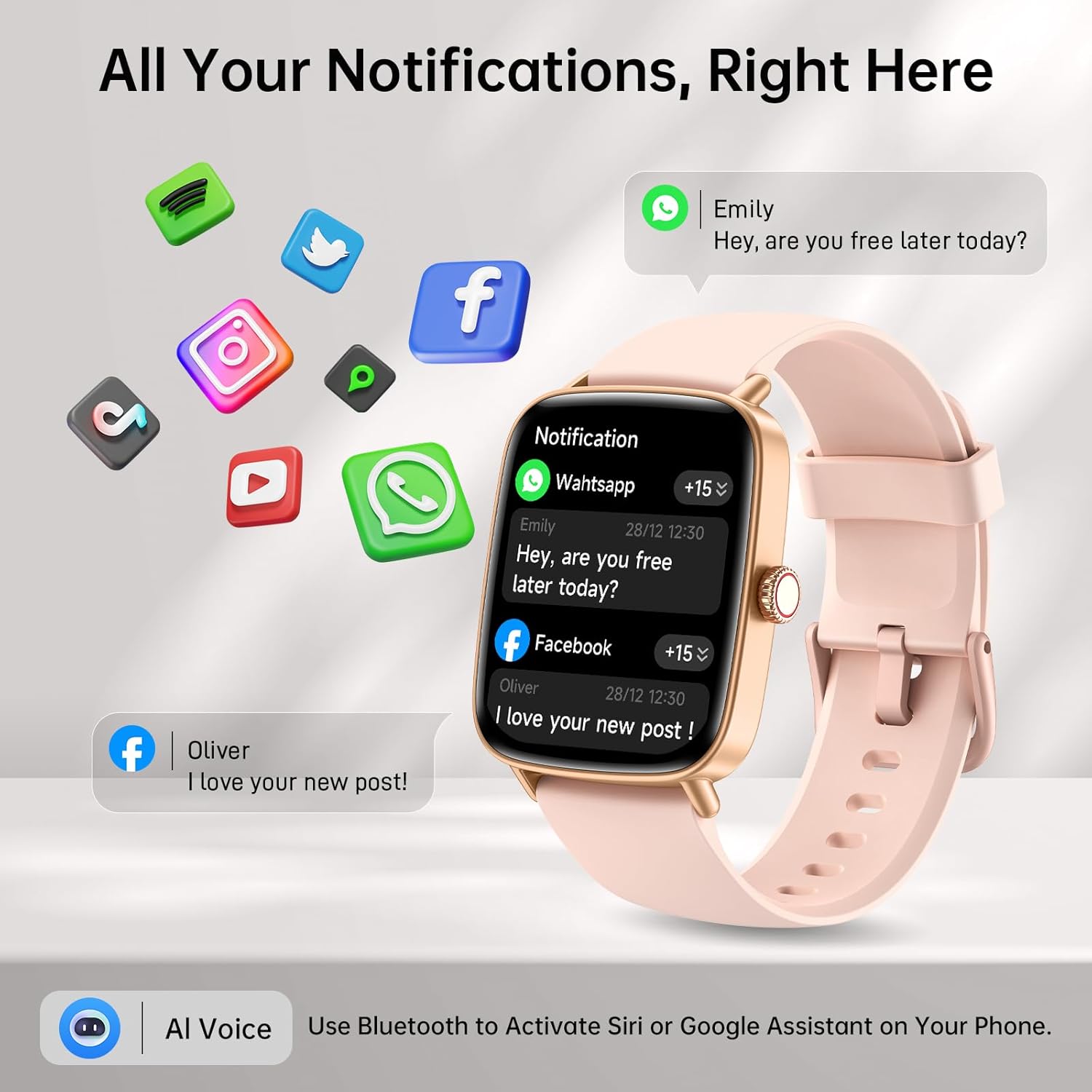 Detalle 2 de Smart Watches for Women 1.85" HD Fitness Watch