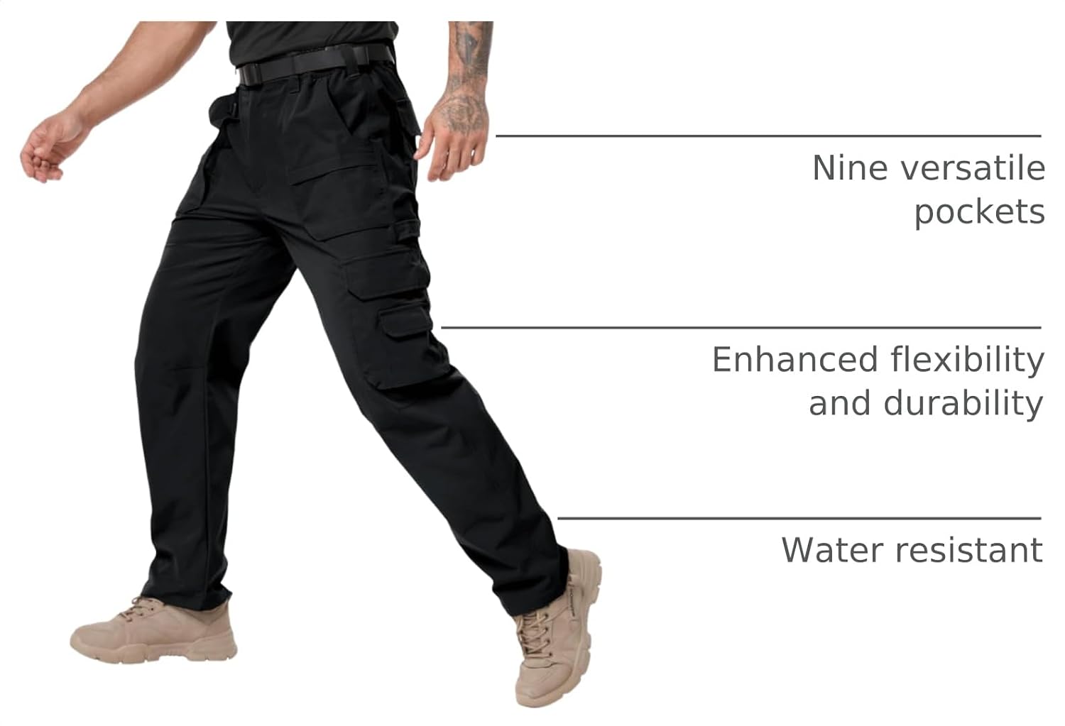 Detalle 2 de NATUVENIX Tactical Pants with 9 Pockets
