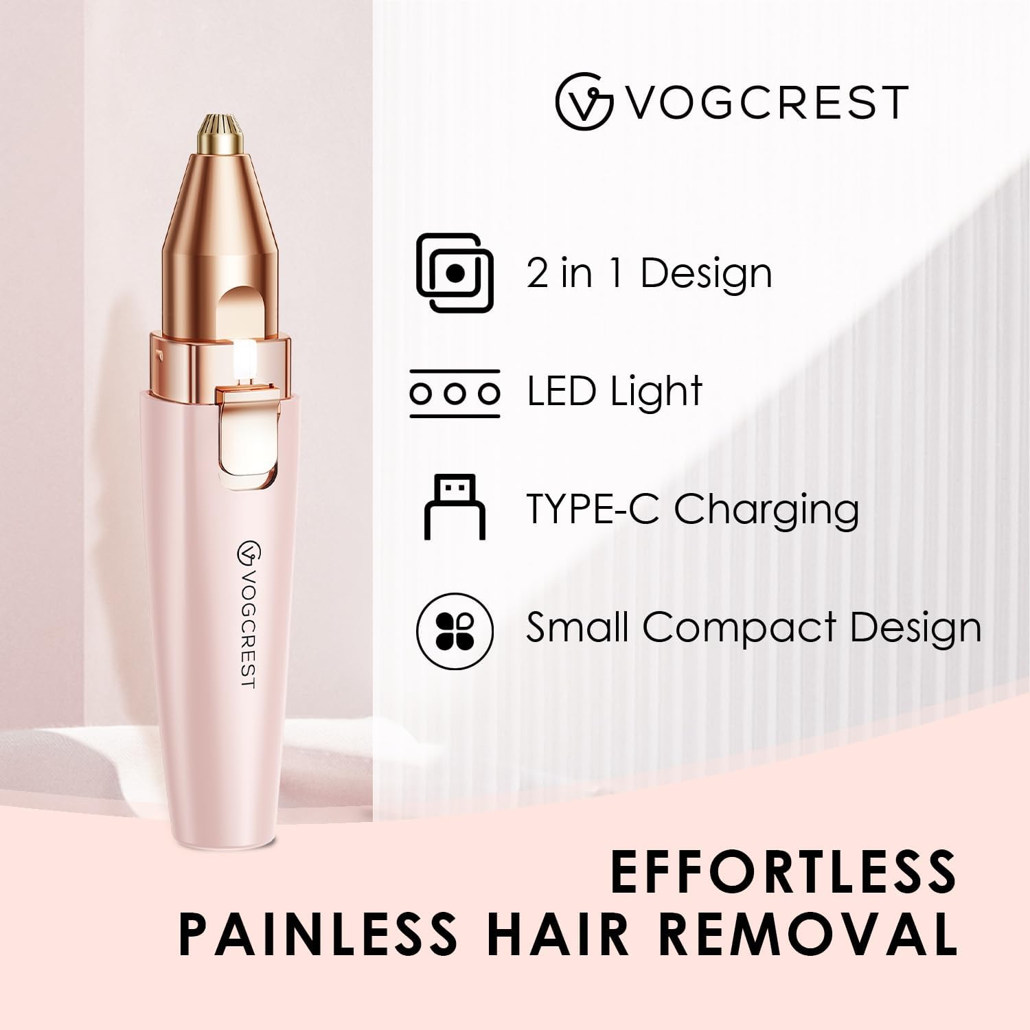 Detalle 2 de VG VOGCREST Rasoio viso 2 in 1 ricaricabile con LED