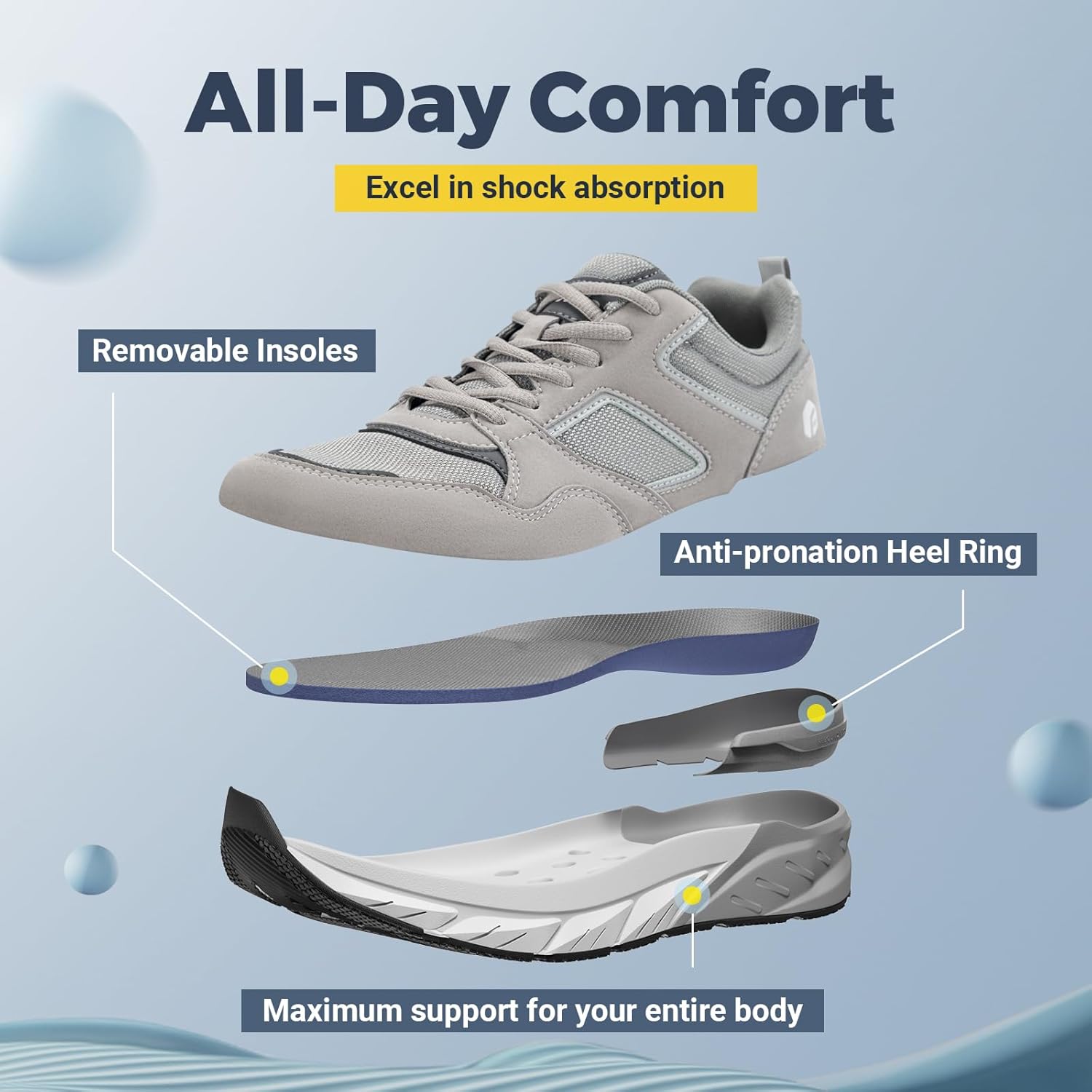 Thumbnail 3 de FitVille Baskets running confort respirant