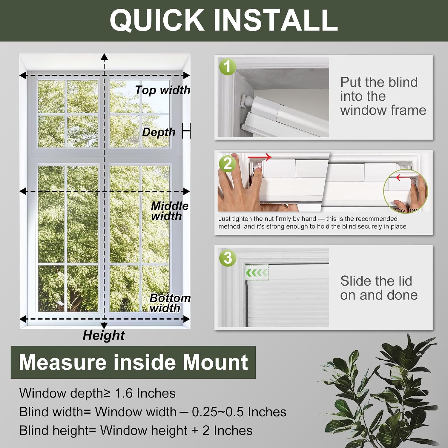 Thumbnail 6 de Sulugood CAHB01 Cordless Blackout Cellular Shade, 46" W x 64" H