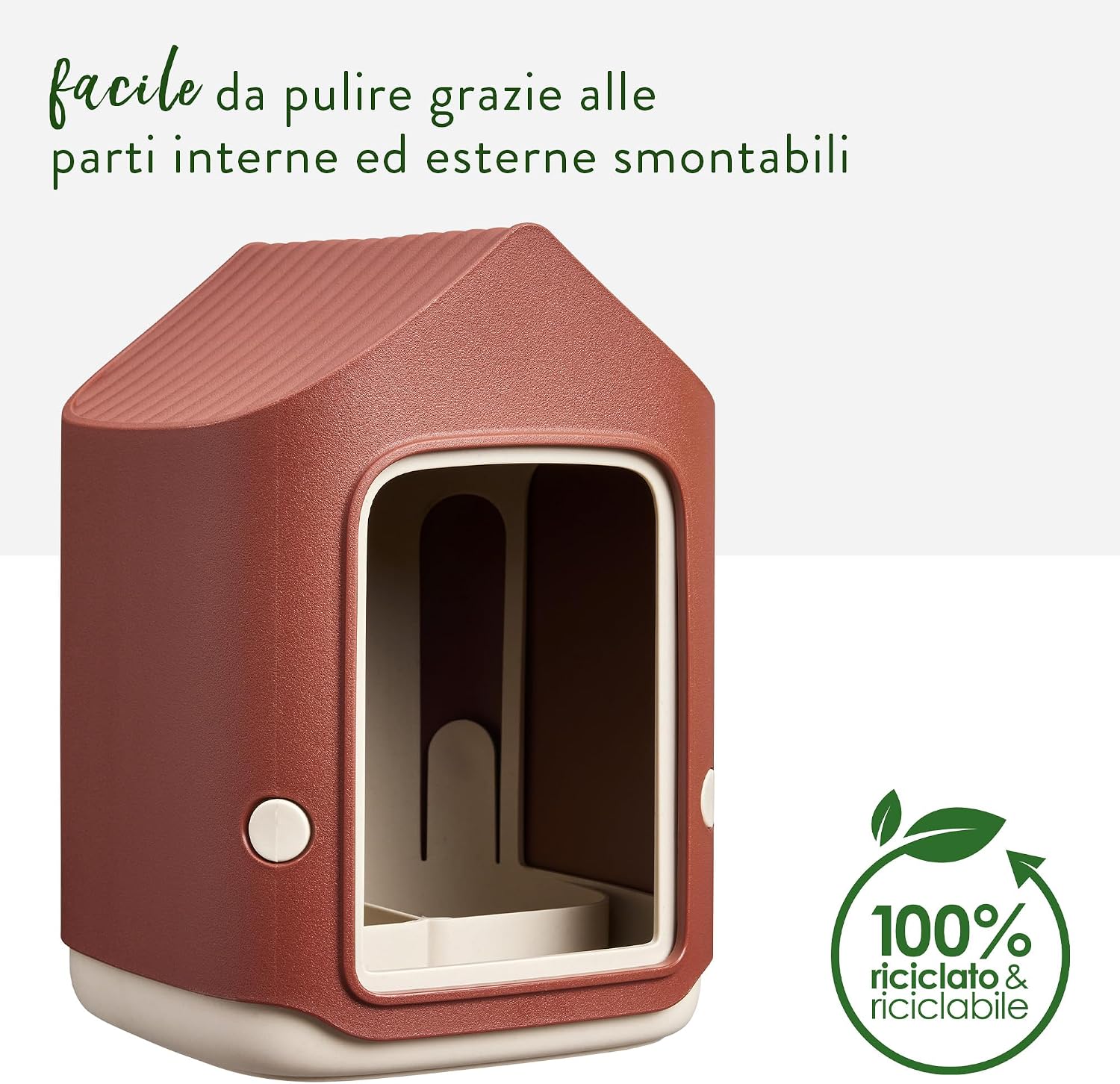 Detalle de Elho Cosy Bird Feeder 18 cm: mangiatoia e abbeveratoio in plastica riciclata, design moderno per il giardino