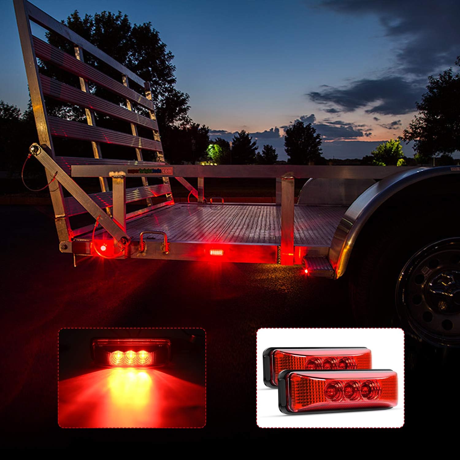 Thumbnail 6 de Nilight TL-32 3 LED Trailer Red Marker Lights 🚚