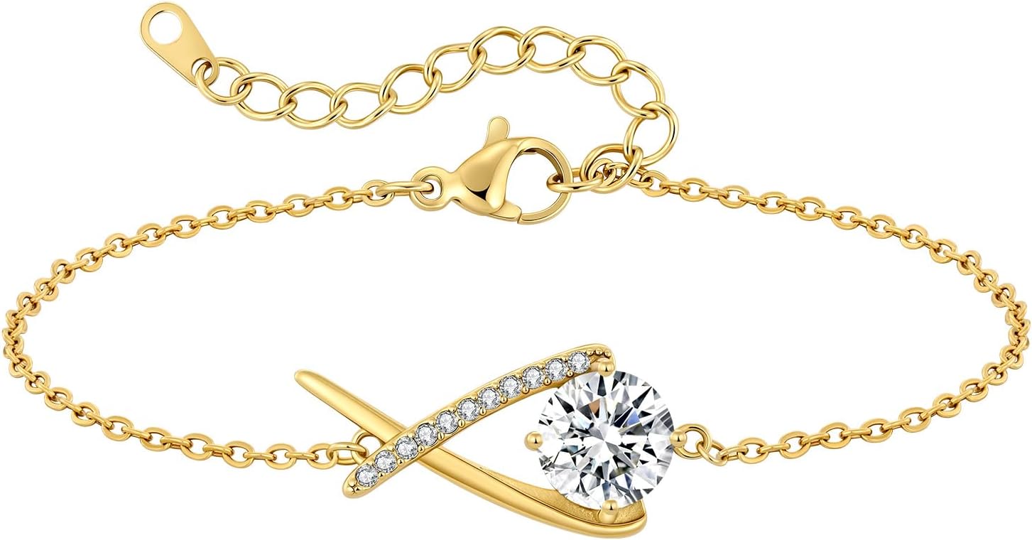 Detalle de CDE Infinity Geburtsstein Armband Damen – zeitloses Infinity-Design mit 5A Cubic Zirkonia