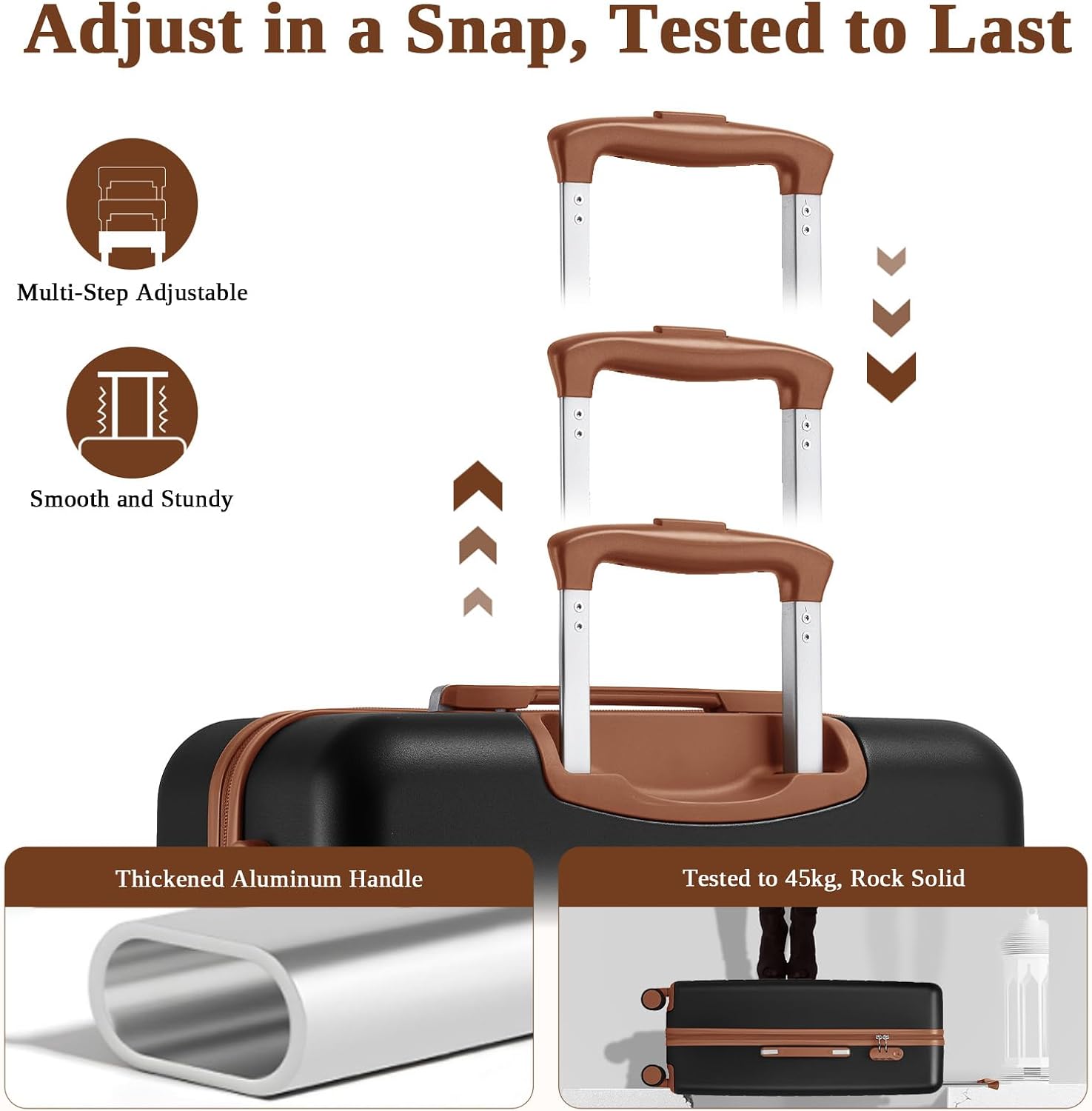 Thumbnail 3 de Kono 28" Large Suitcase: Lightweight 94L PC+ABS Hard Shell with 360° Wheels